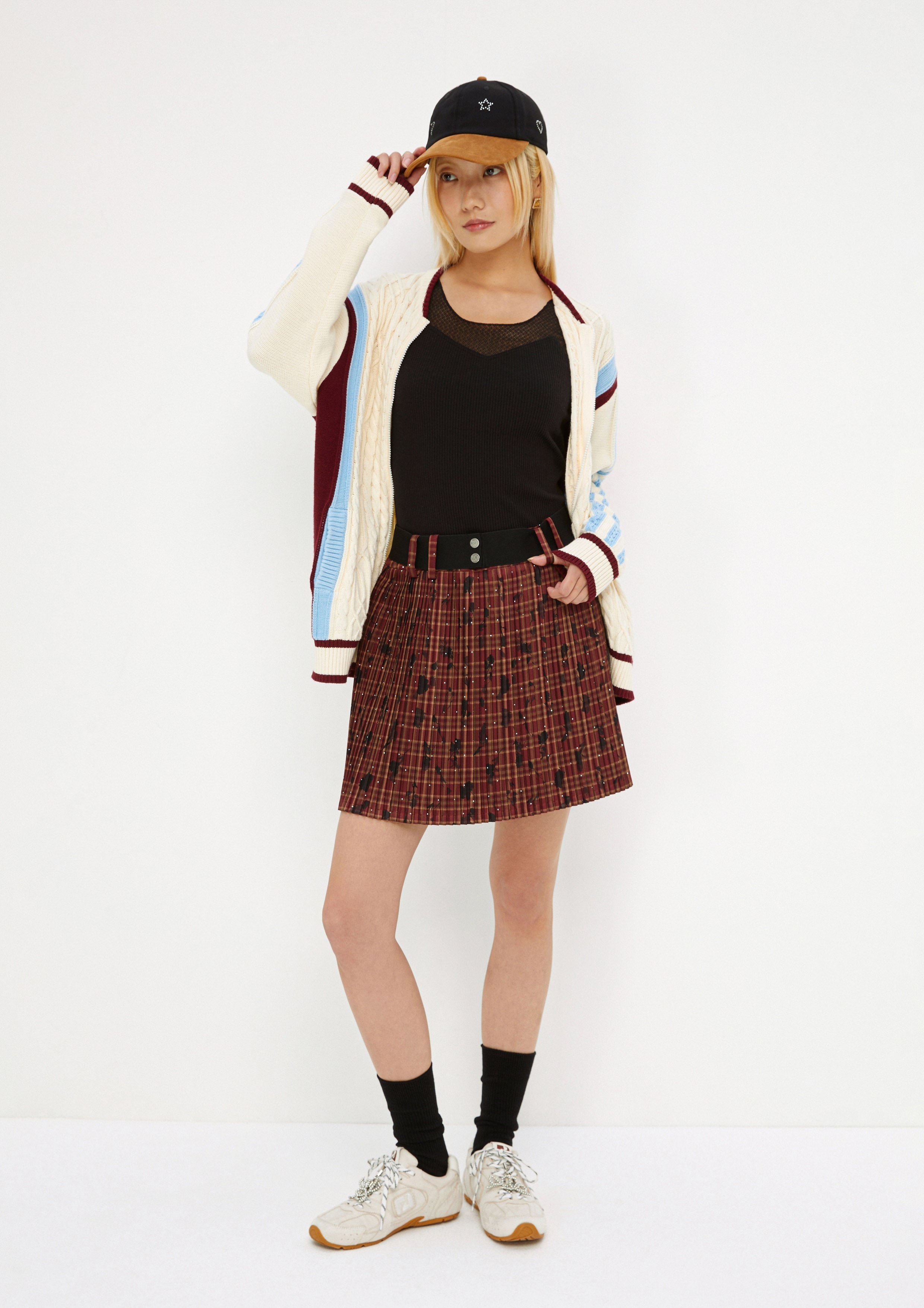 Print Seersucker Mini Skirt Drowning In Love