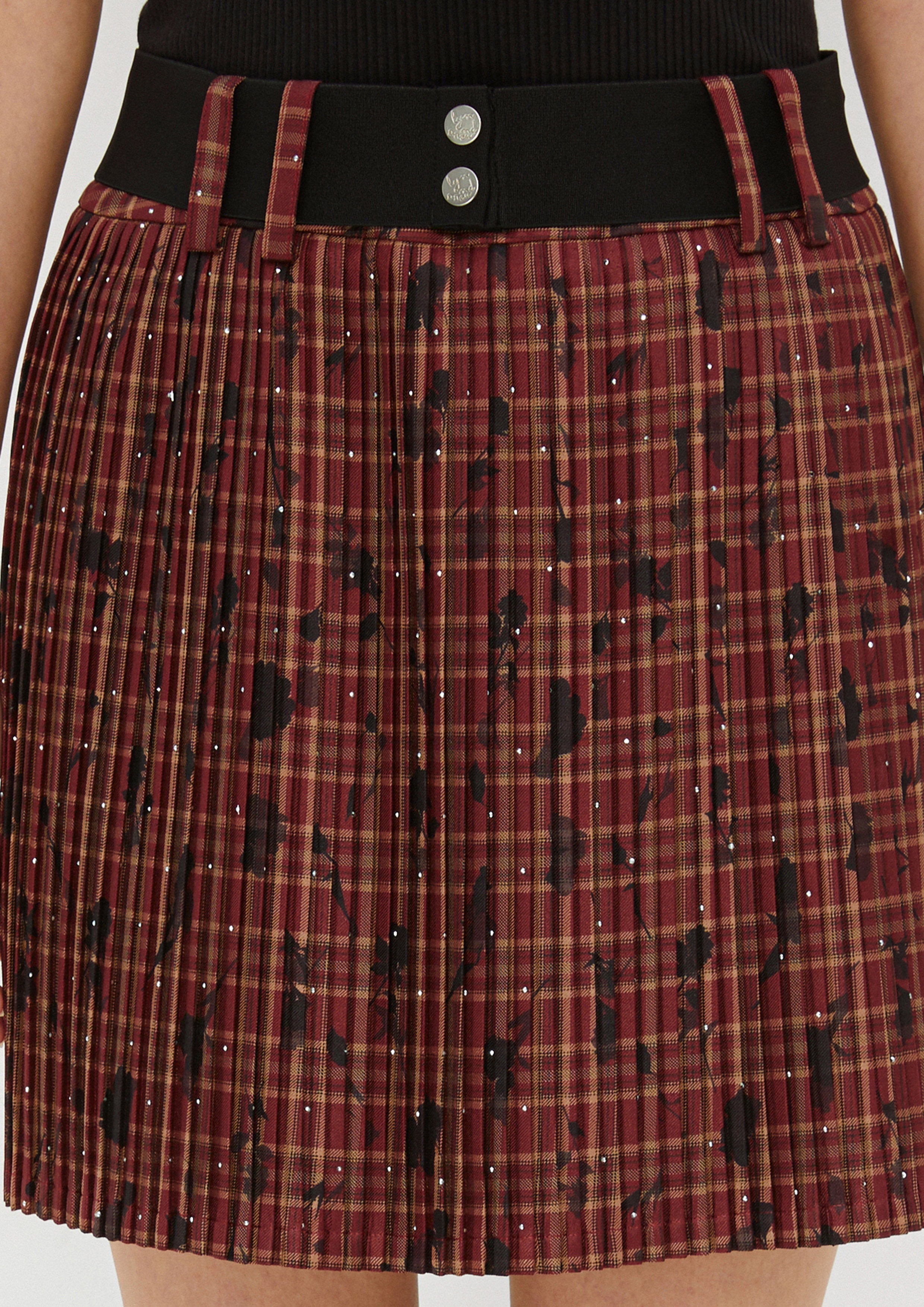 Print Seersucker Mini Skirt Drowning In Love