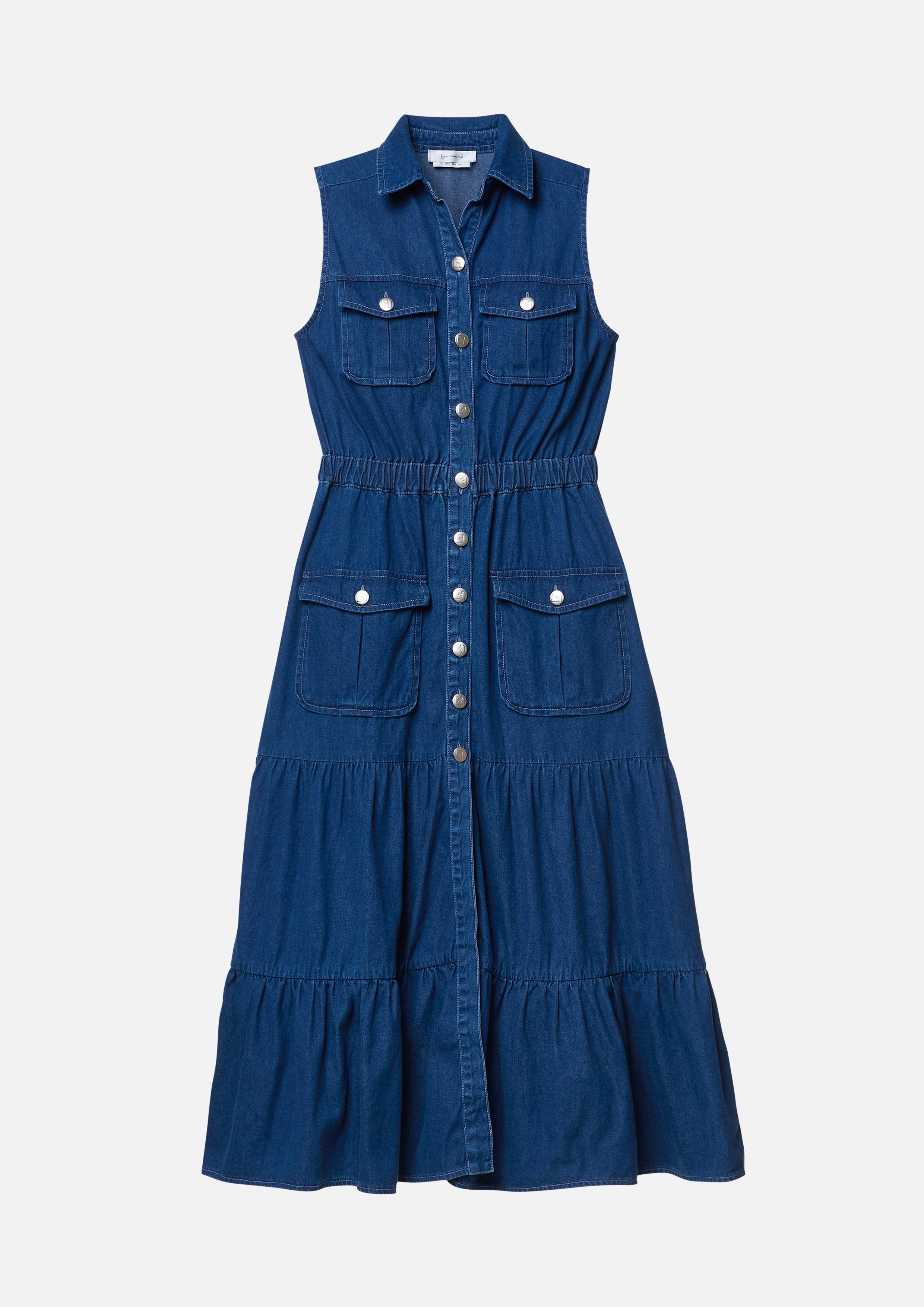 Sleeveless Tiered Skirt Dress The Eyes of Jungle