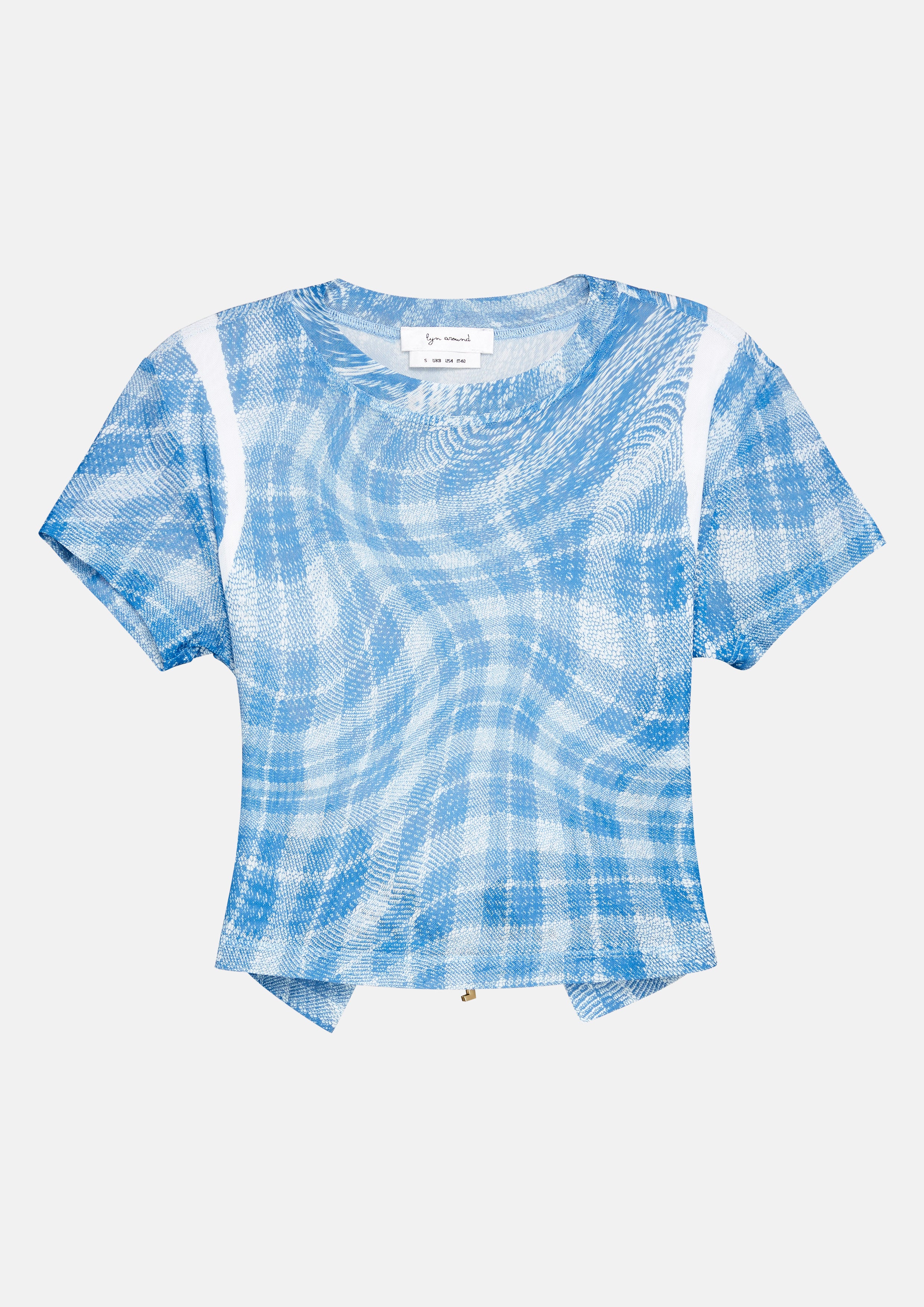 Print Sheer Short Sleeve Top Drowning In Love