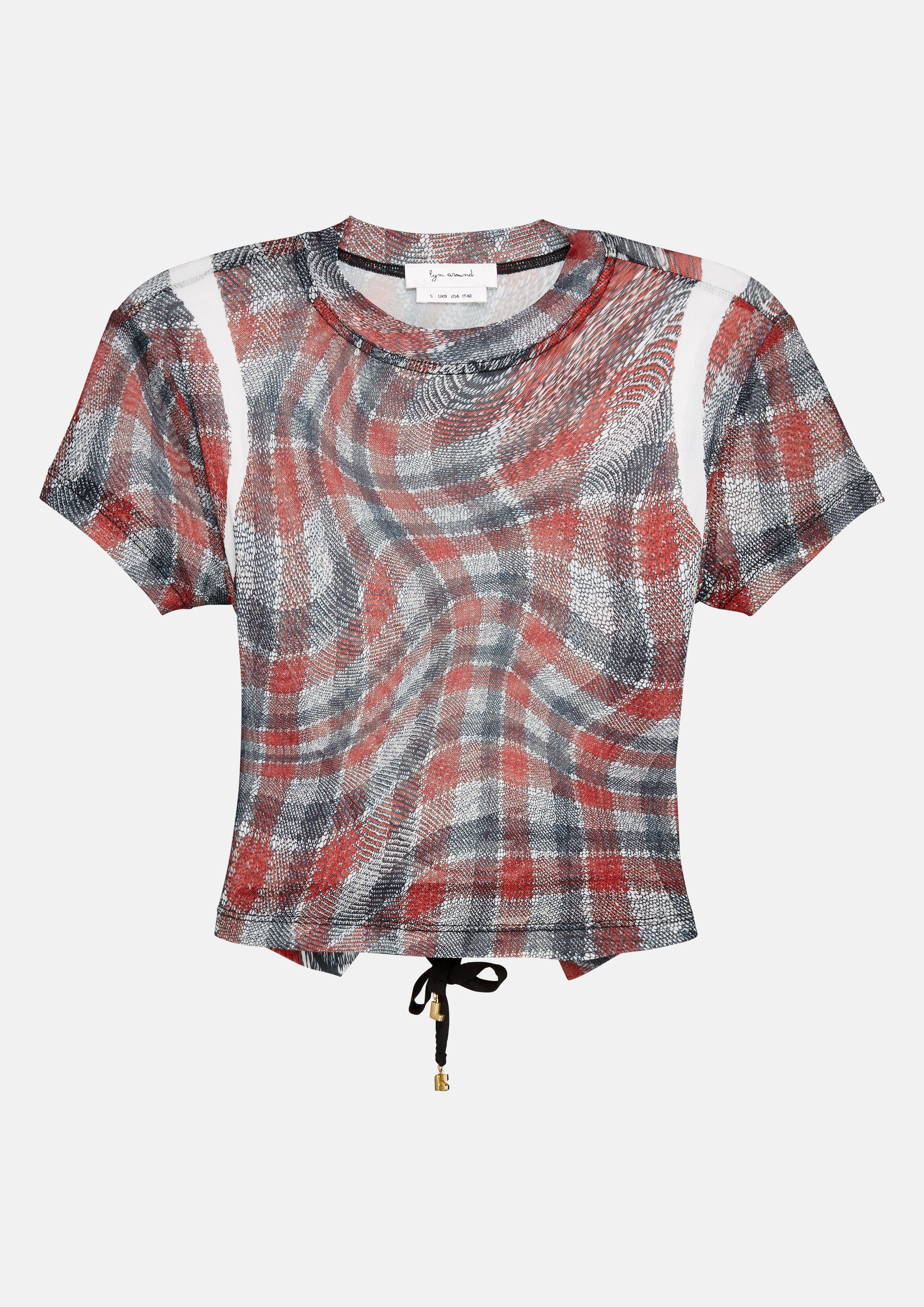 Print Sheer Short Sleeve Top Drowning In Love