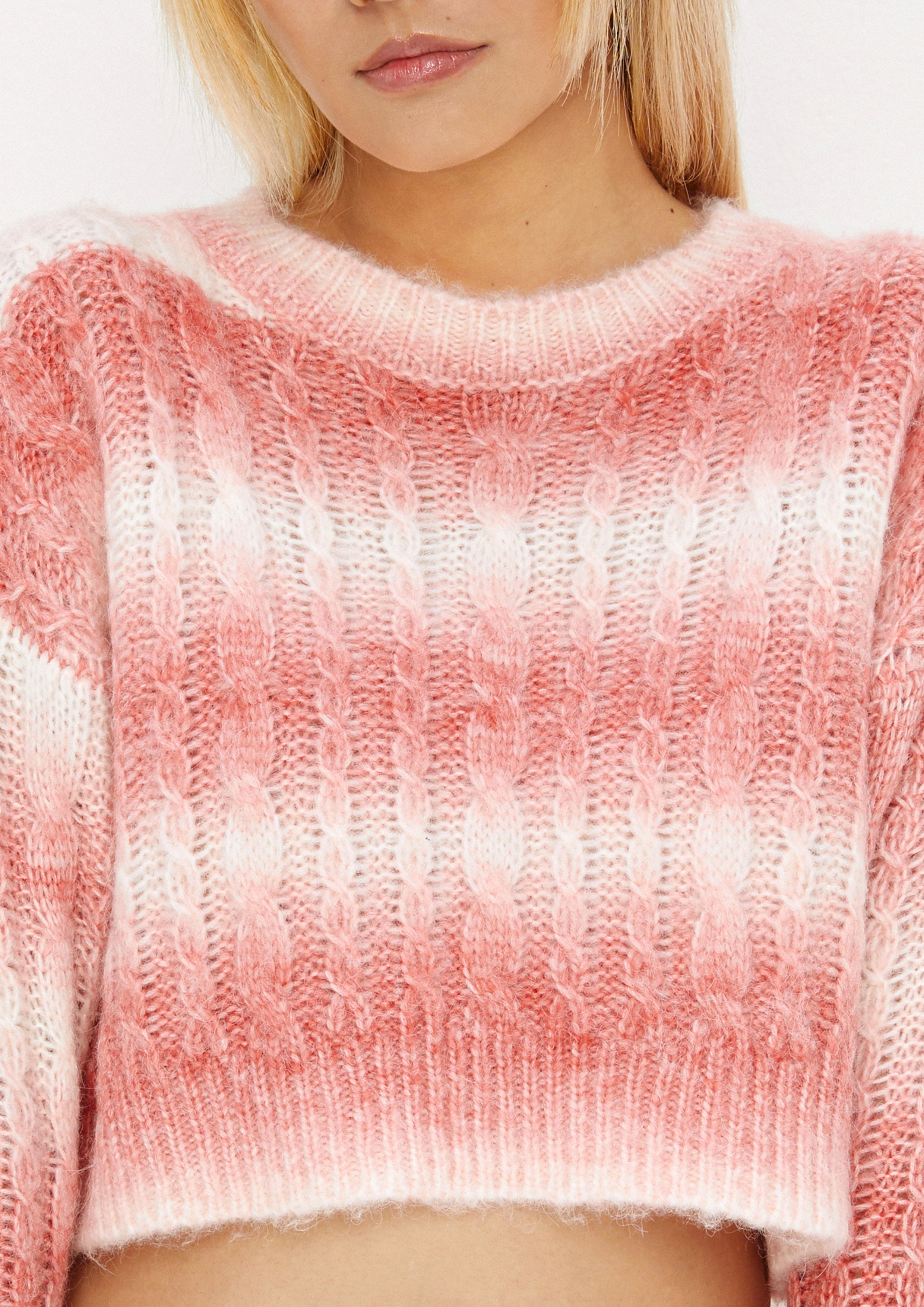 Faded Stripe Knitted Top Drowning In Love