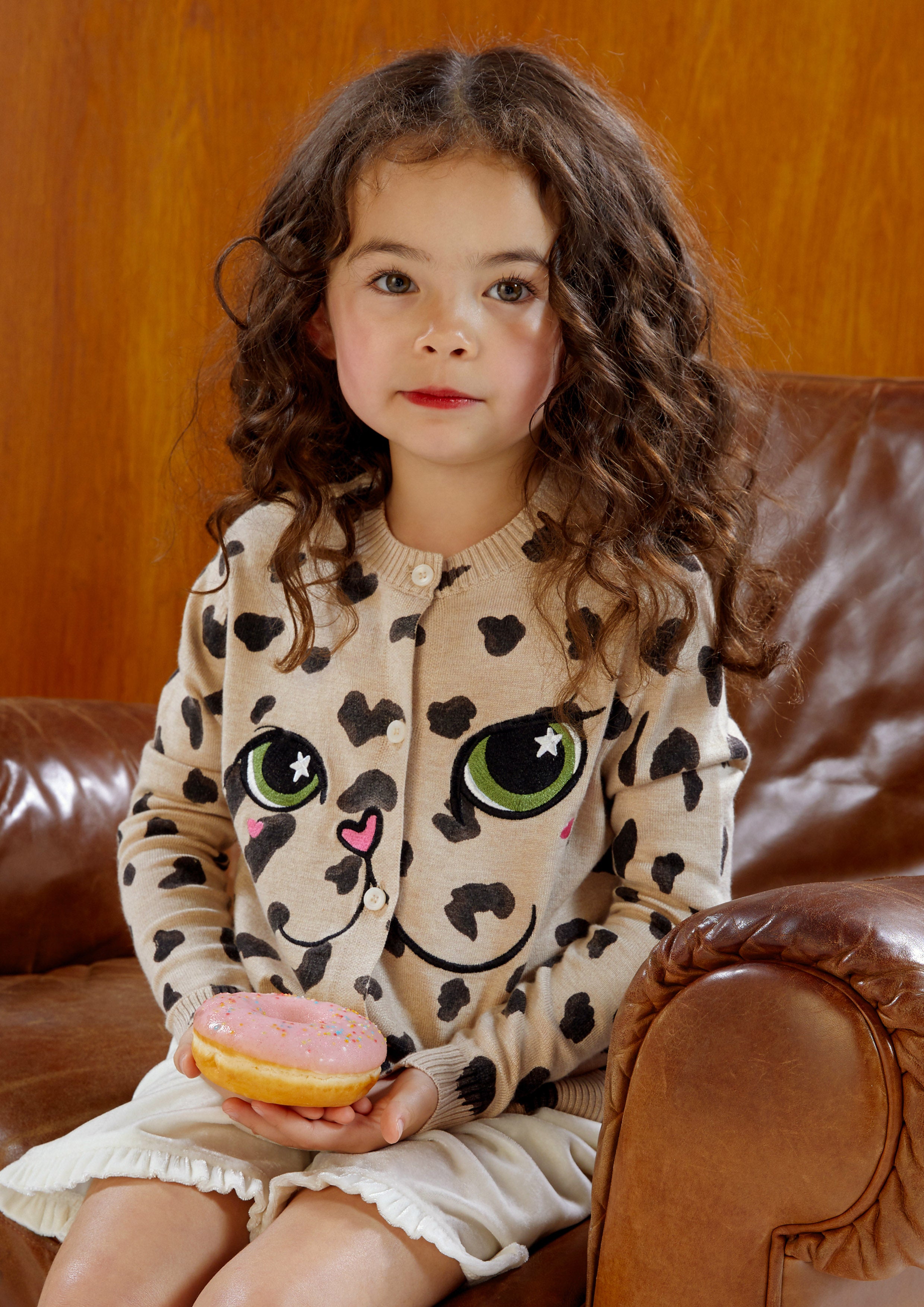 Leopard Print Cardigan For Girls King Shere Khan