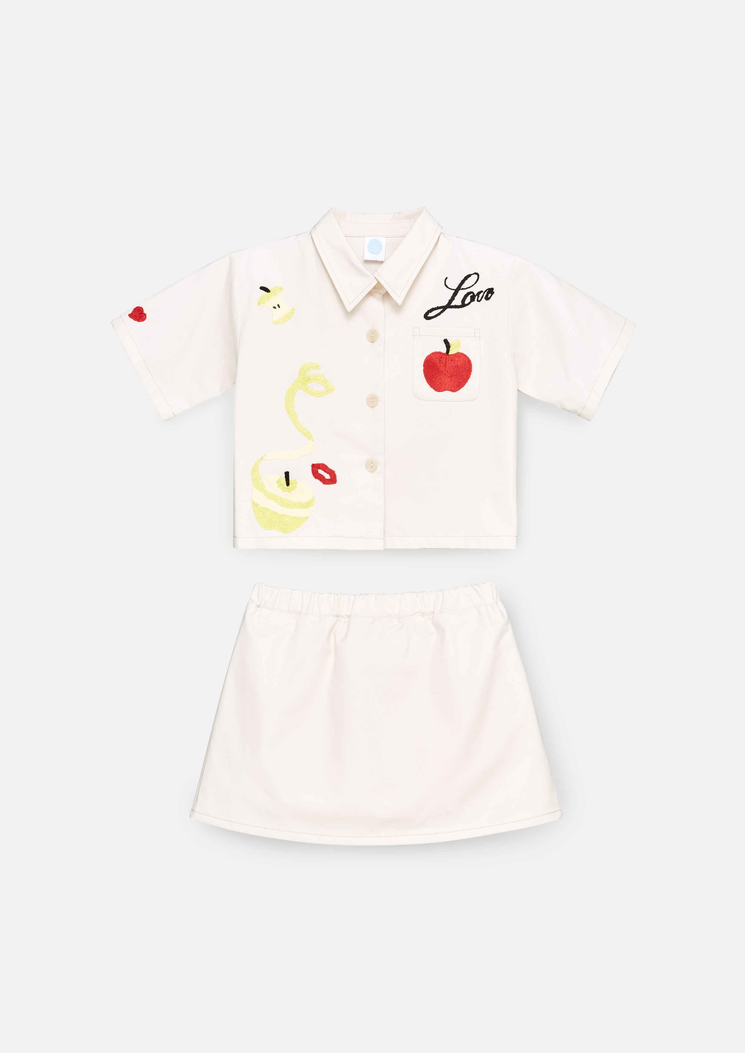 Embroidery Shirt With Skirt Set For Mini Girl Adam's Lust