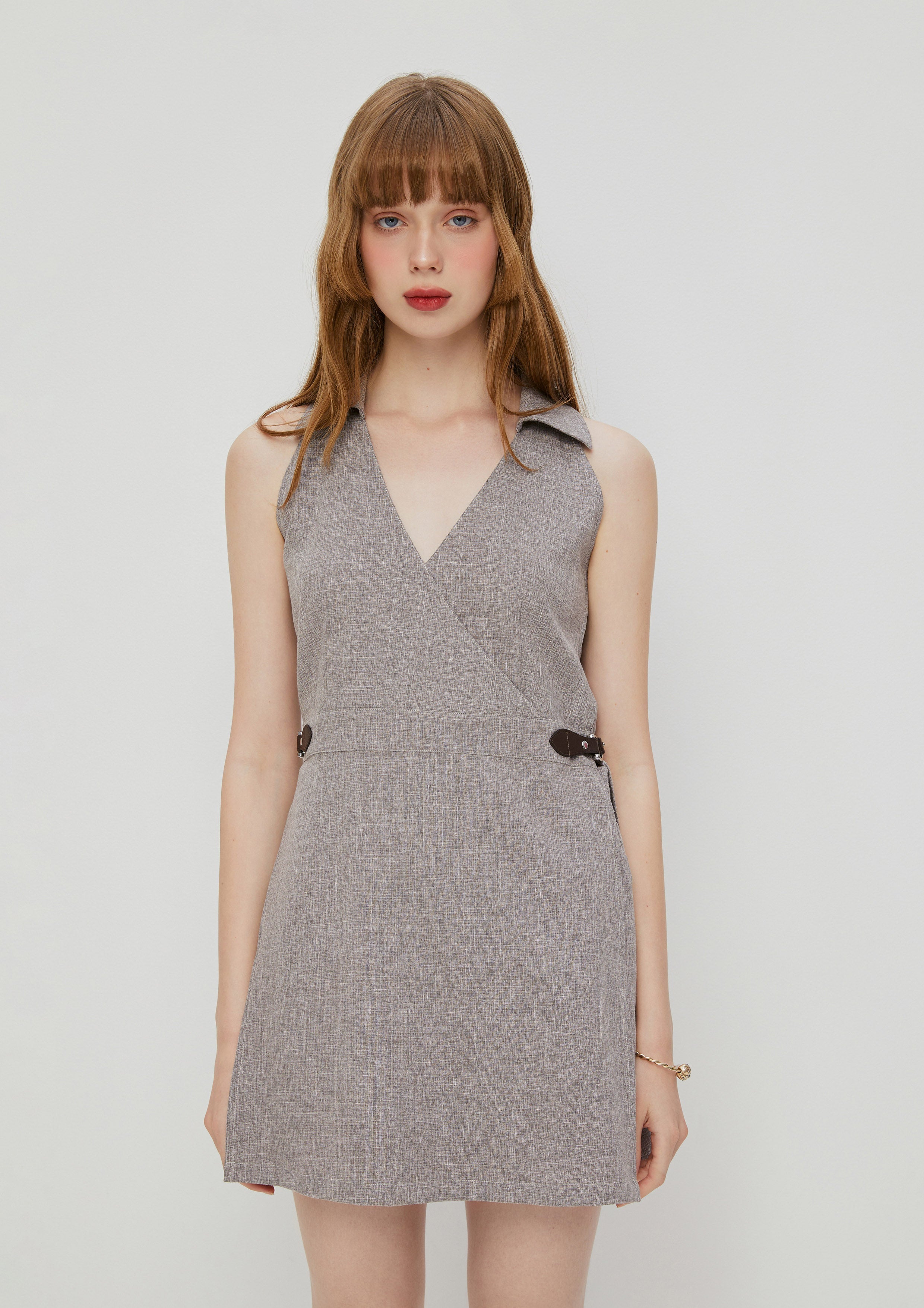 Sleeveless Side Buckle Mini Dress The Eyes of Jungle