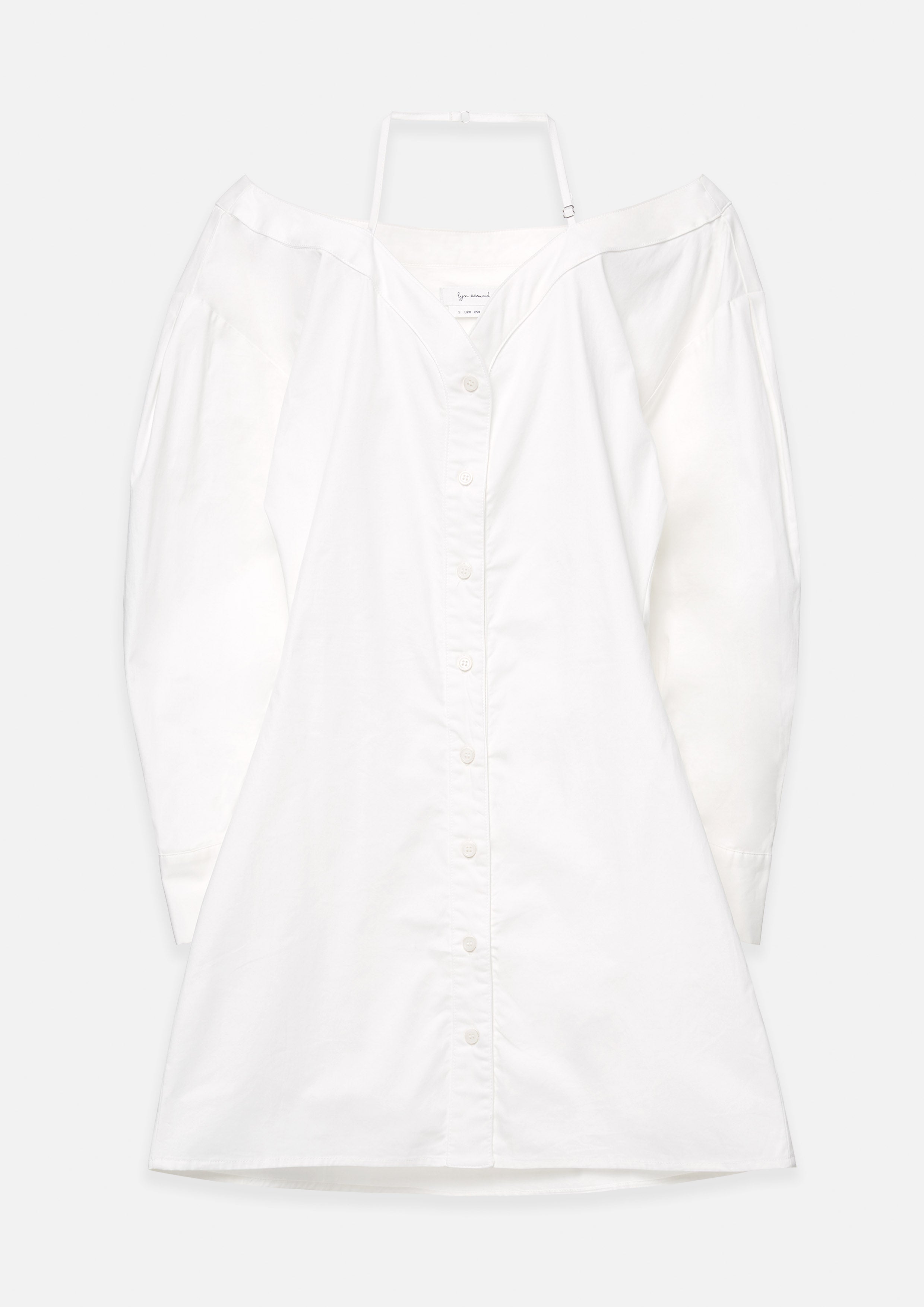 Off-Shoulder Shirt Dress with Halter Strap Roar of Serengeti