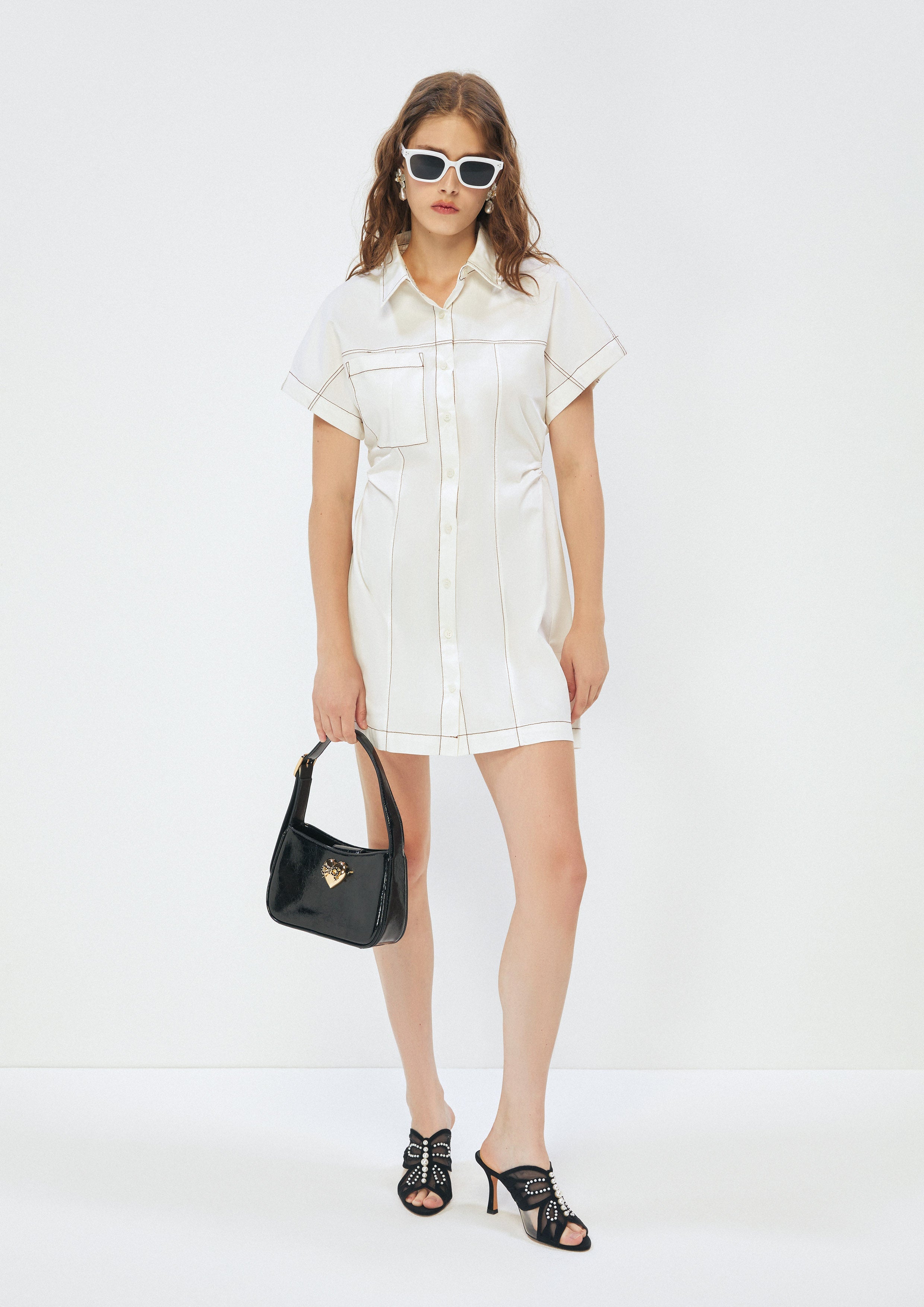 Stitching Short Sleeve Shirtdress Africa's Finest