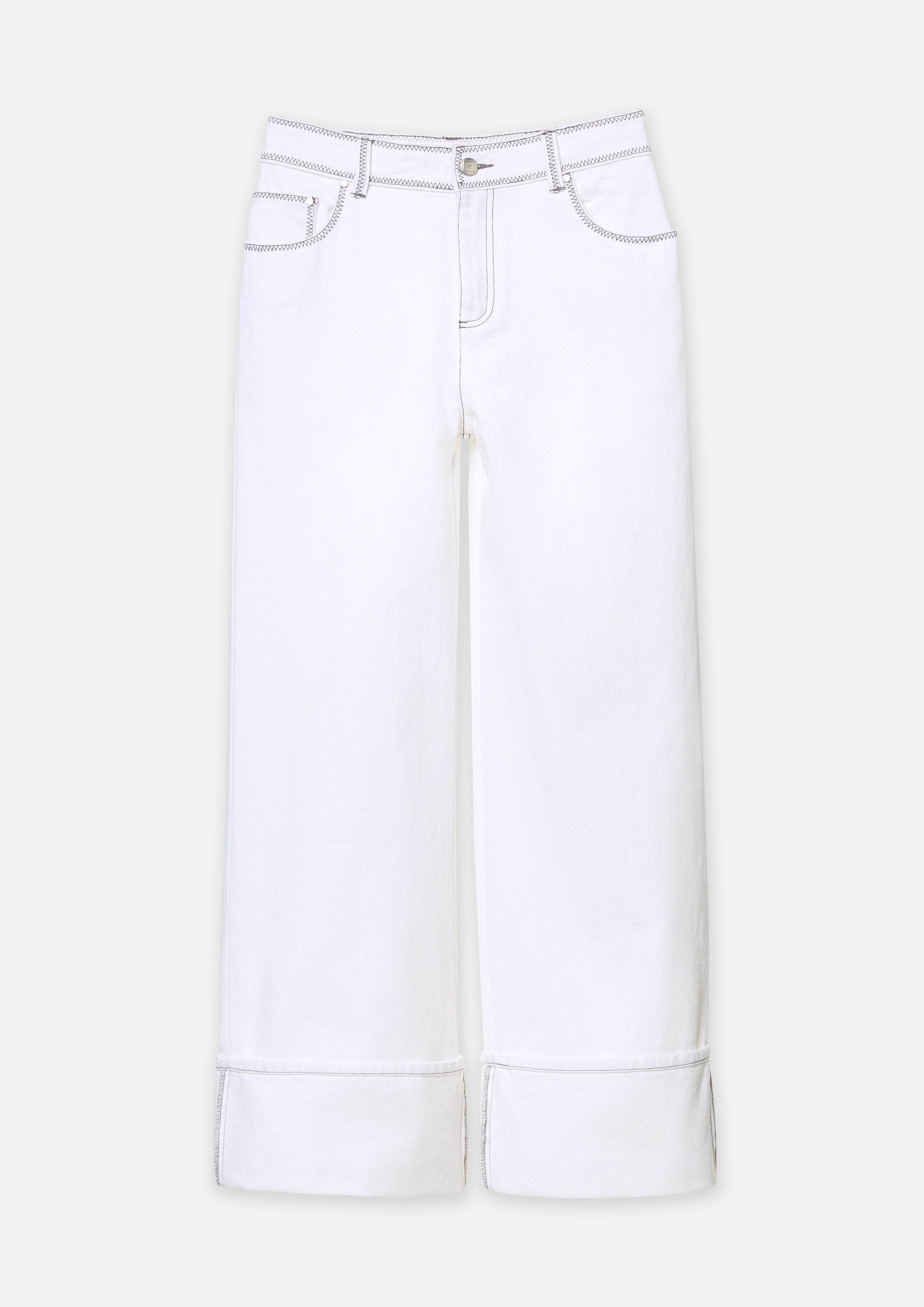 Contrast Stitching Pants Mist Through The Pine