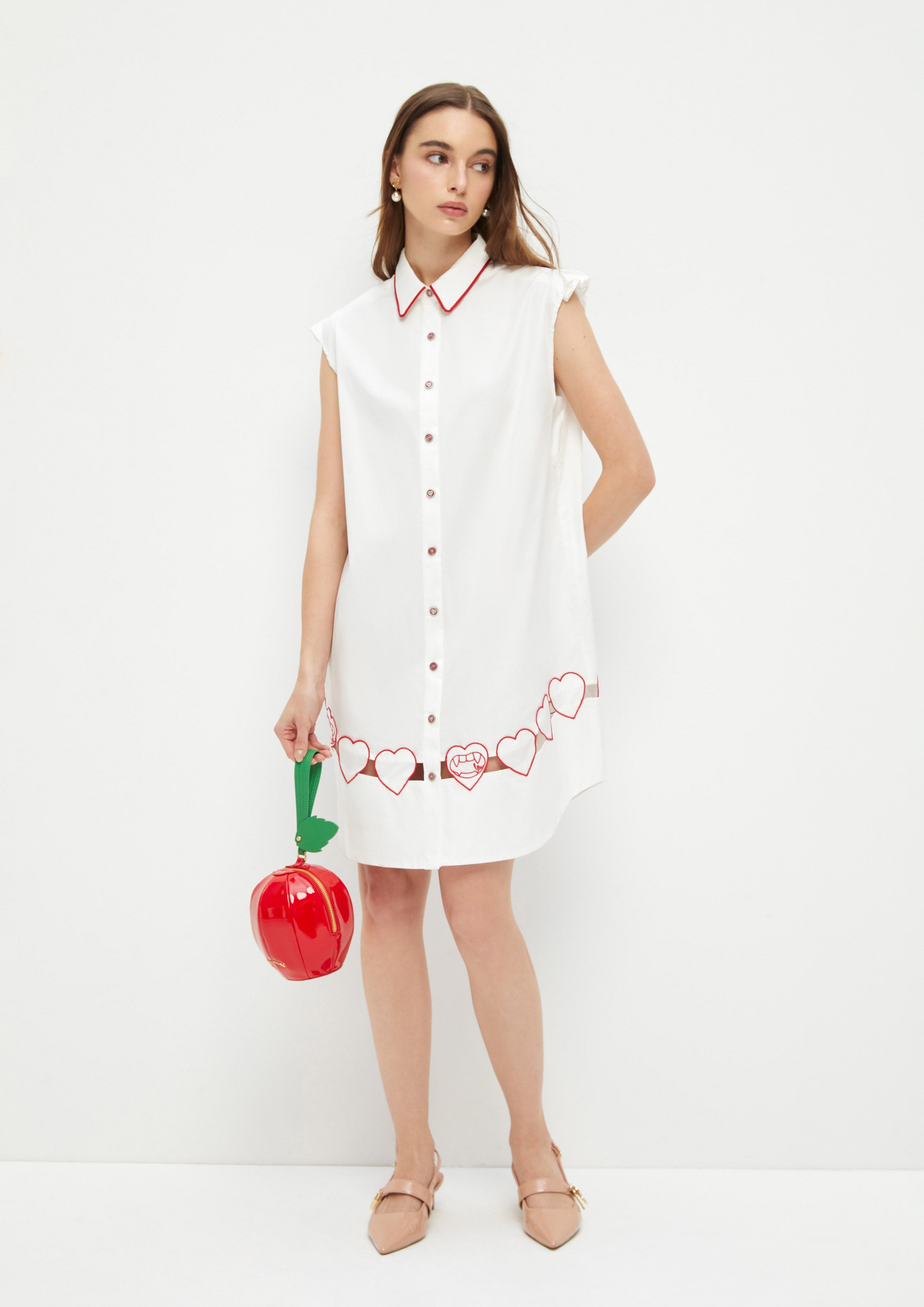 Heart Embroidered Sleeveless Dress Adam's Lust