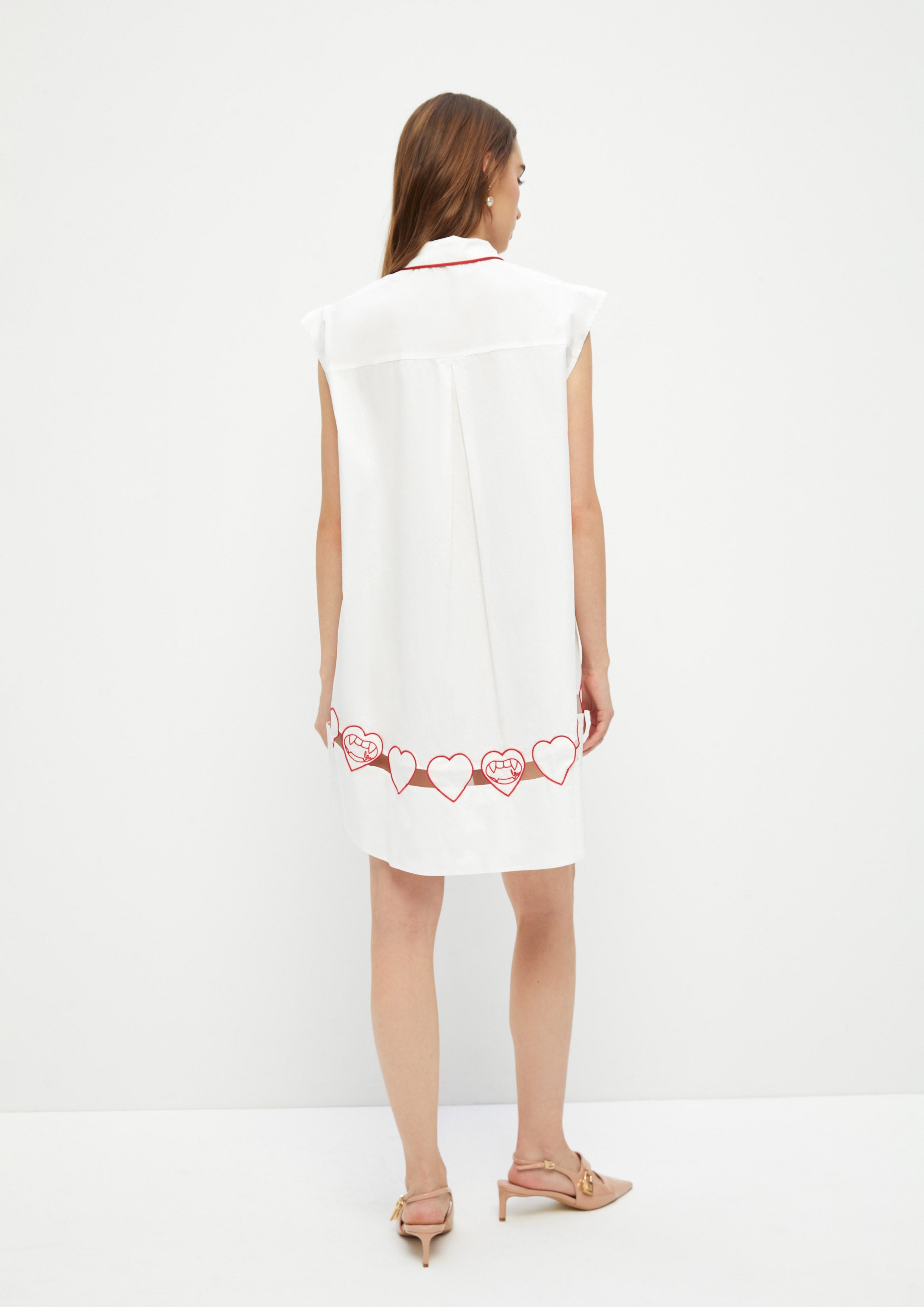 Heart Embroidered Sleeveless Dress Adam's Lust