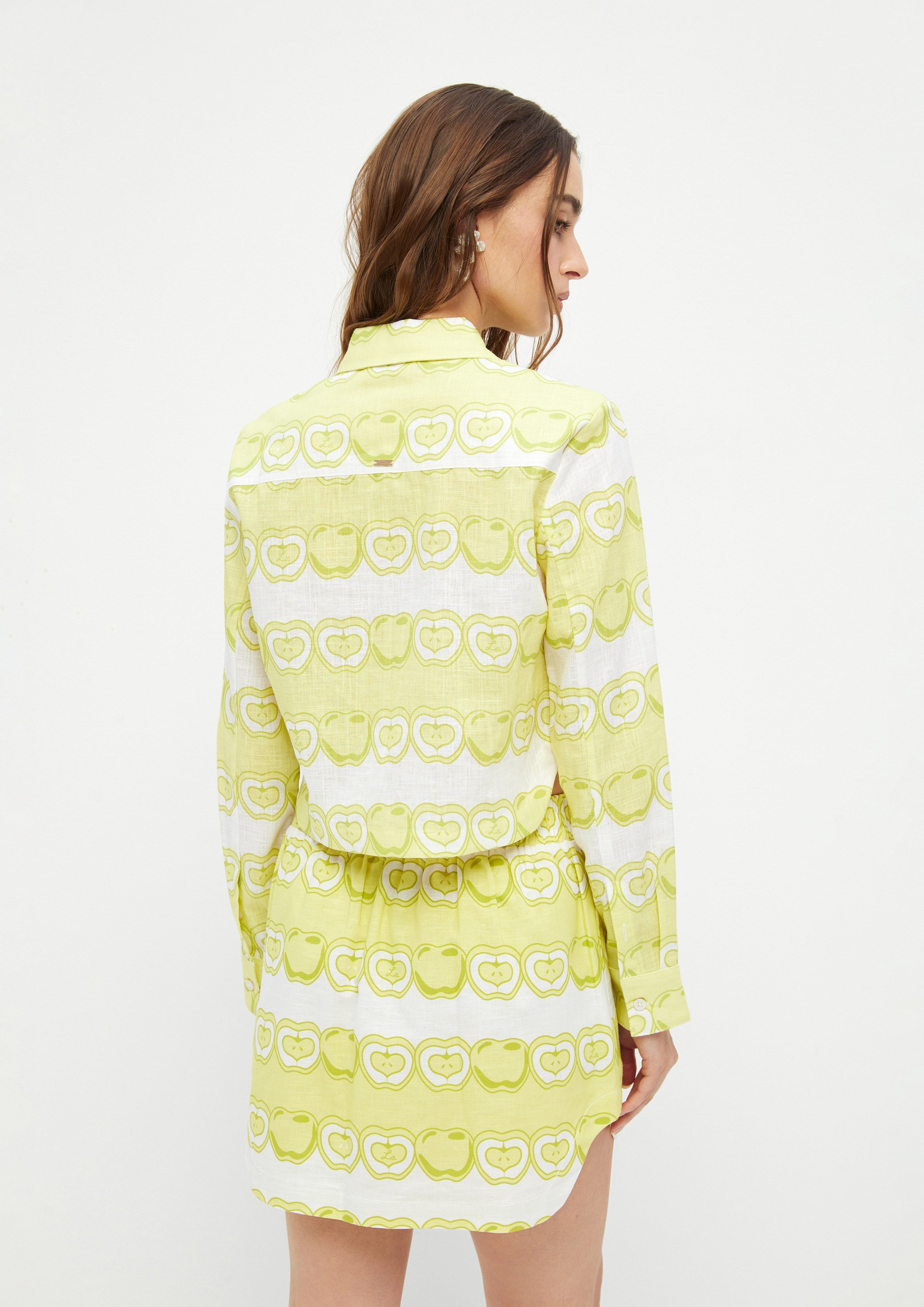 Apple Print Crop Shirt Savor The Crisp