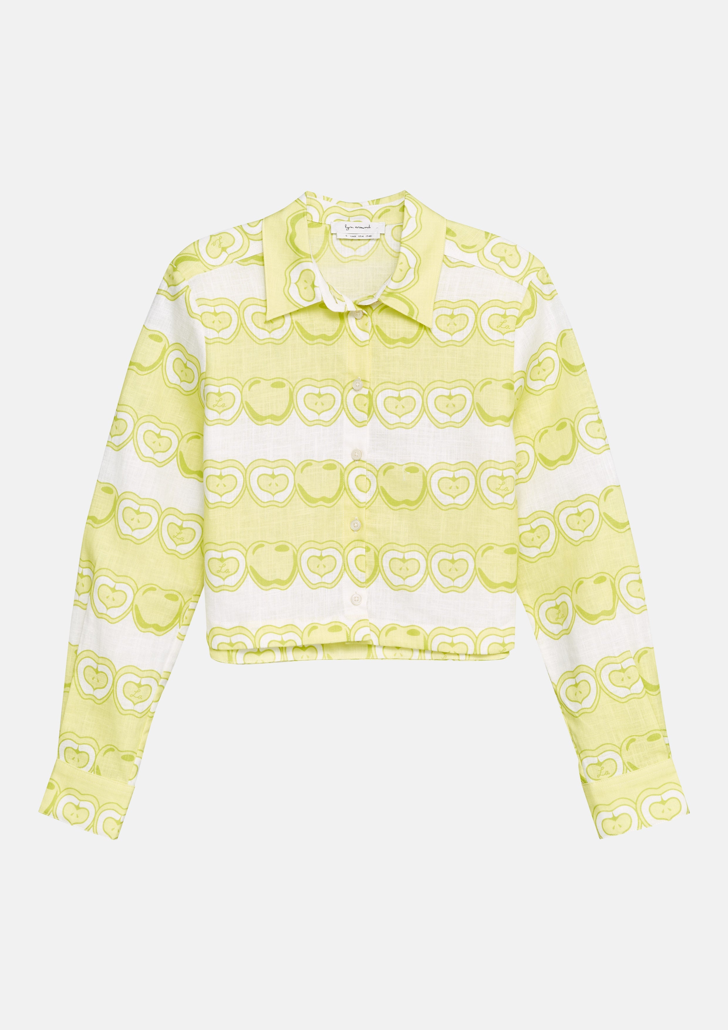 Apple Print Crop Shirt Savor The Crisp