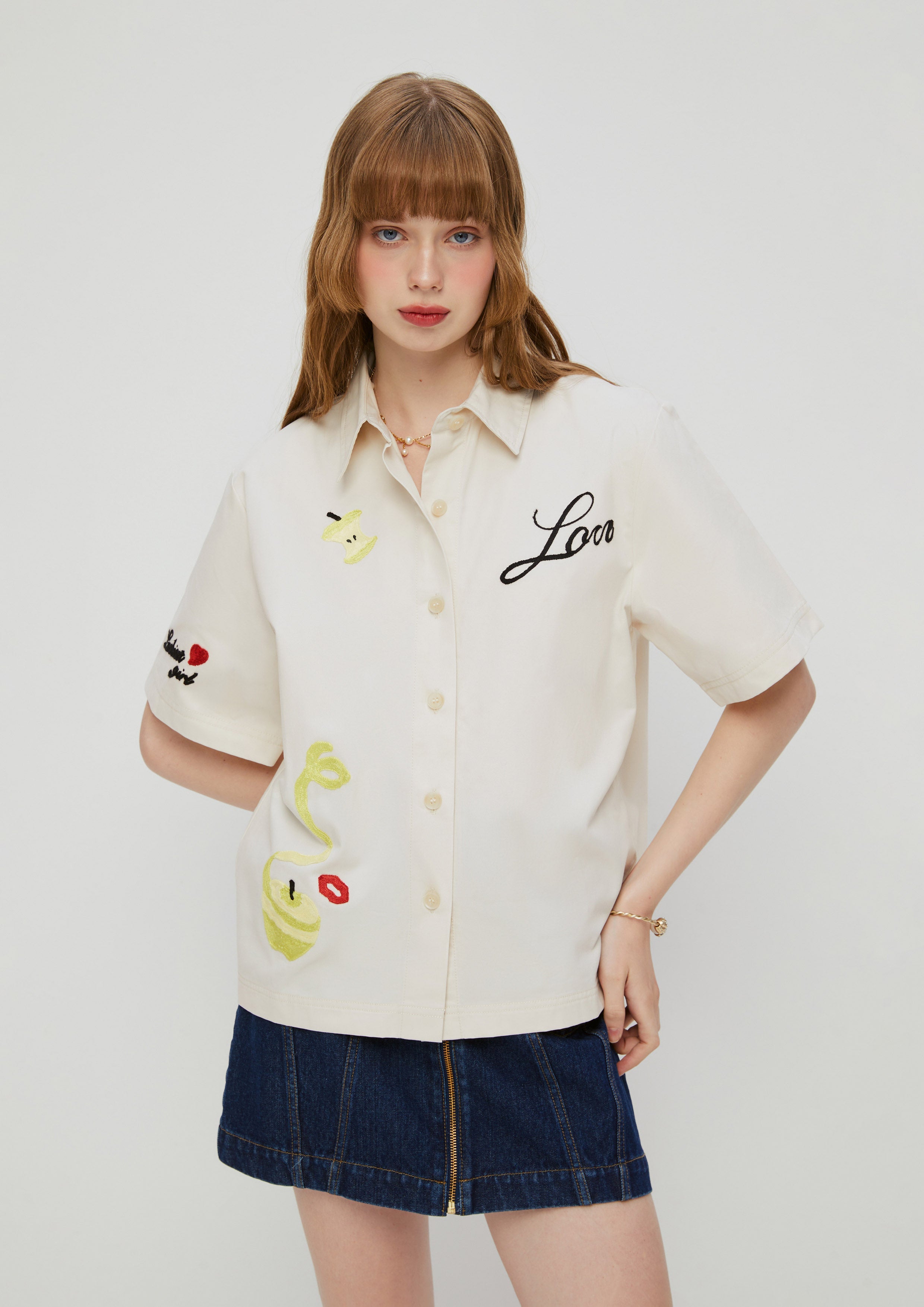 Embroidered Short Sleeve Shirt Adam's Lust