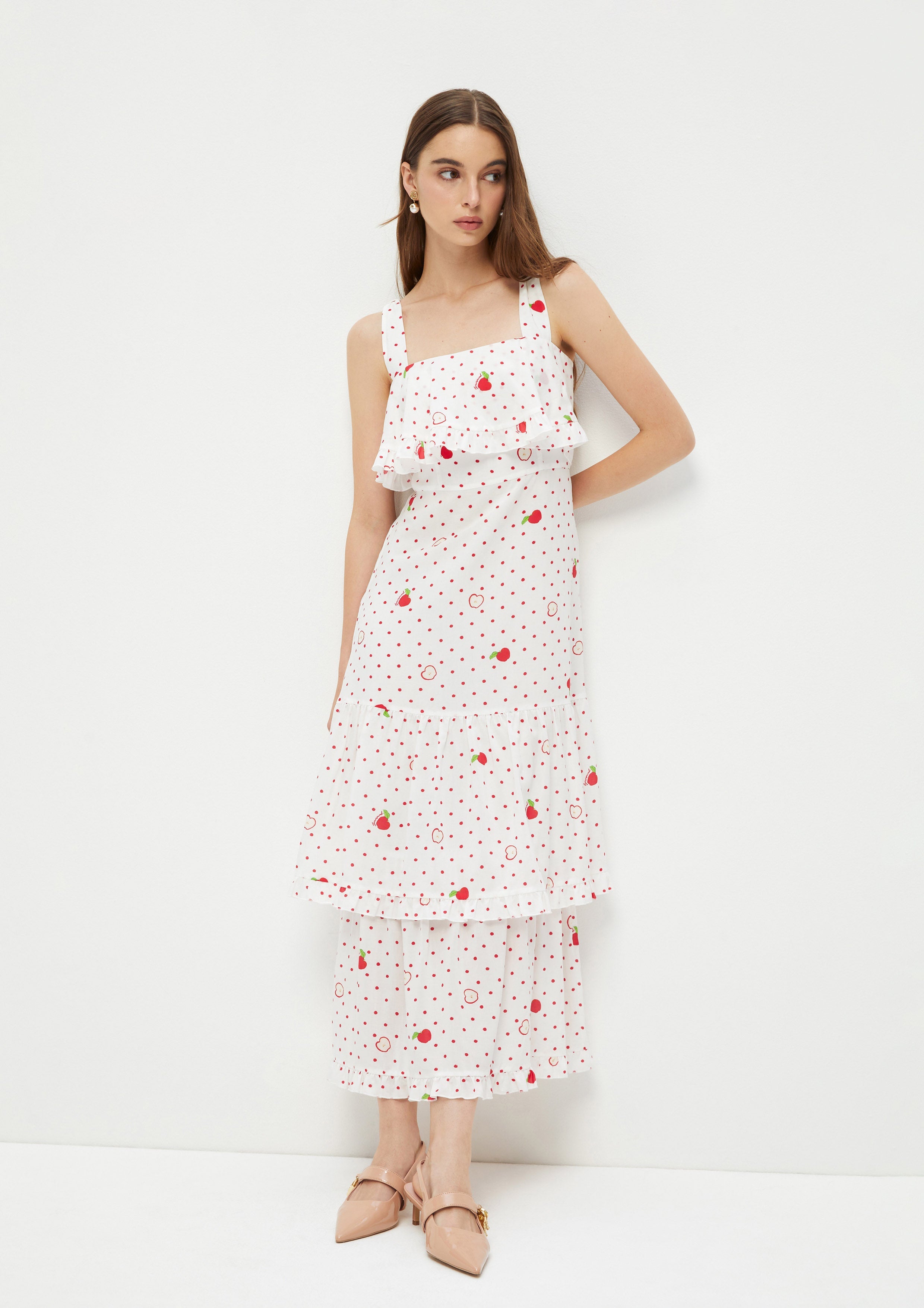 Apple and Polkadot Ruffle Dress Adam's Lust