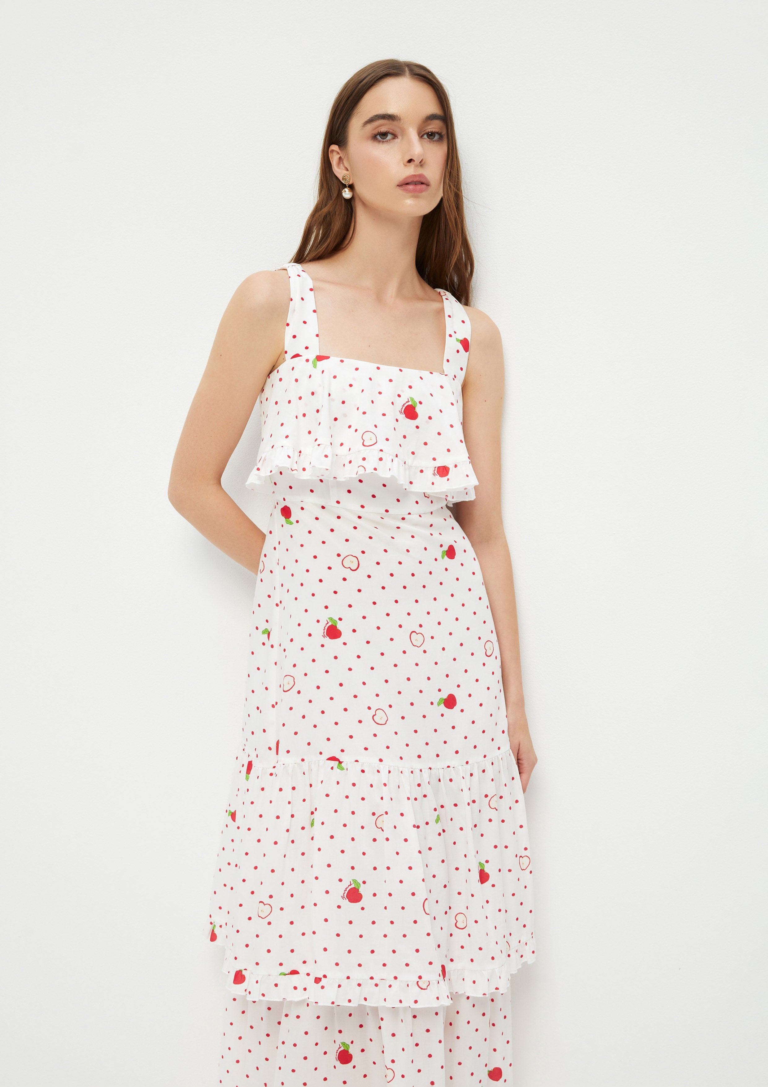 Apple and Polkadot Ruffle Dress Adam's Lust