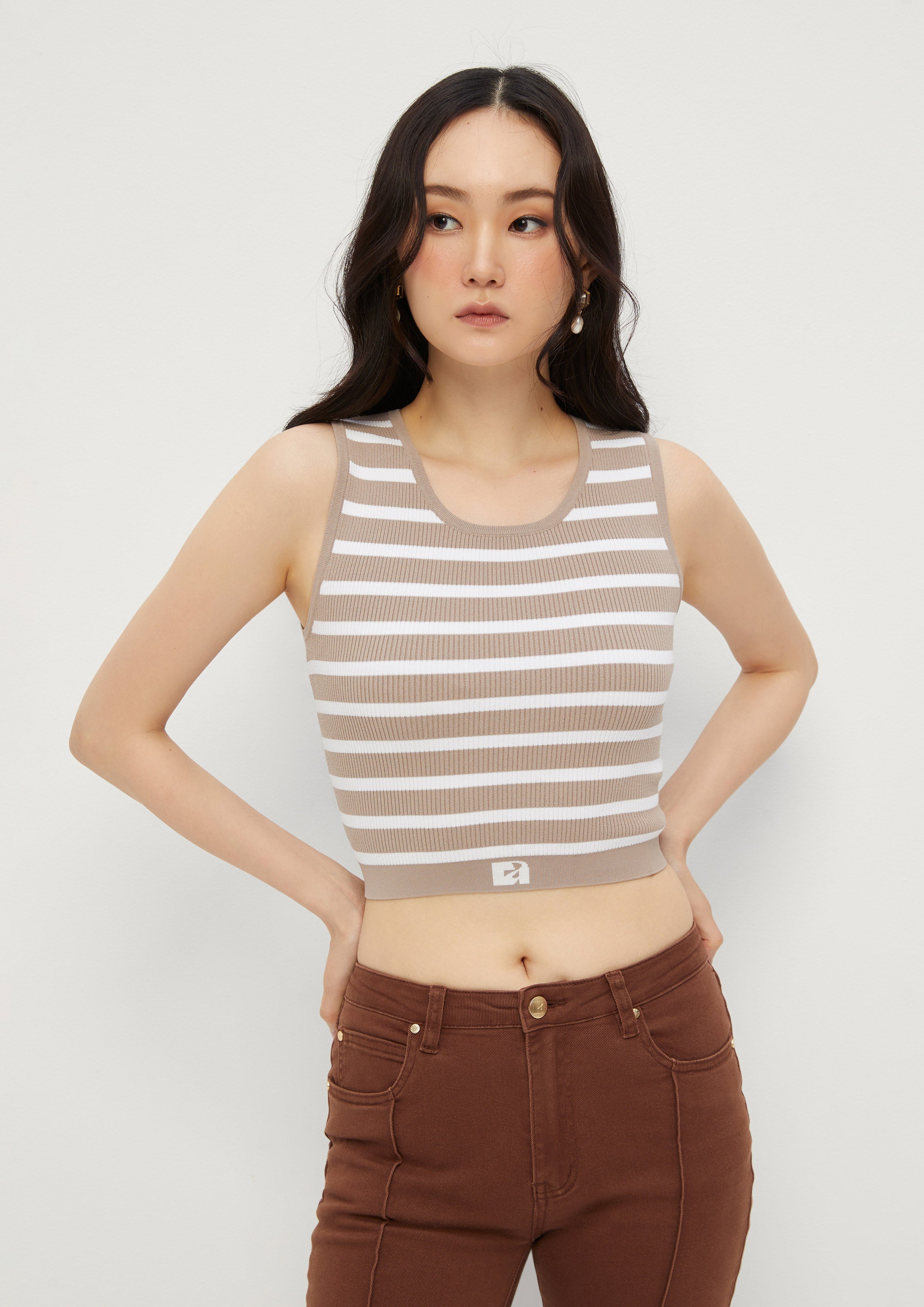 Knitted Stripe Sleeveless Top Don't Call It Cute