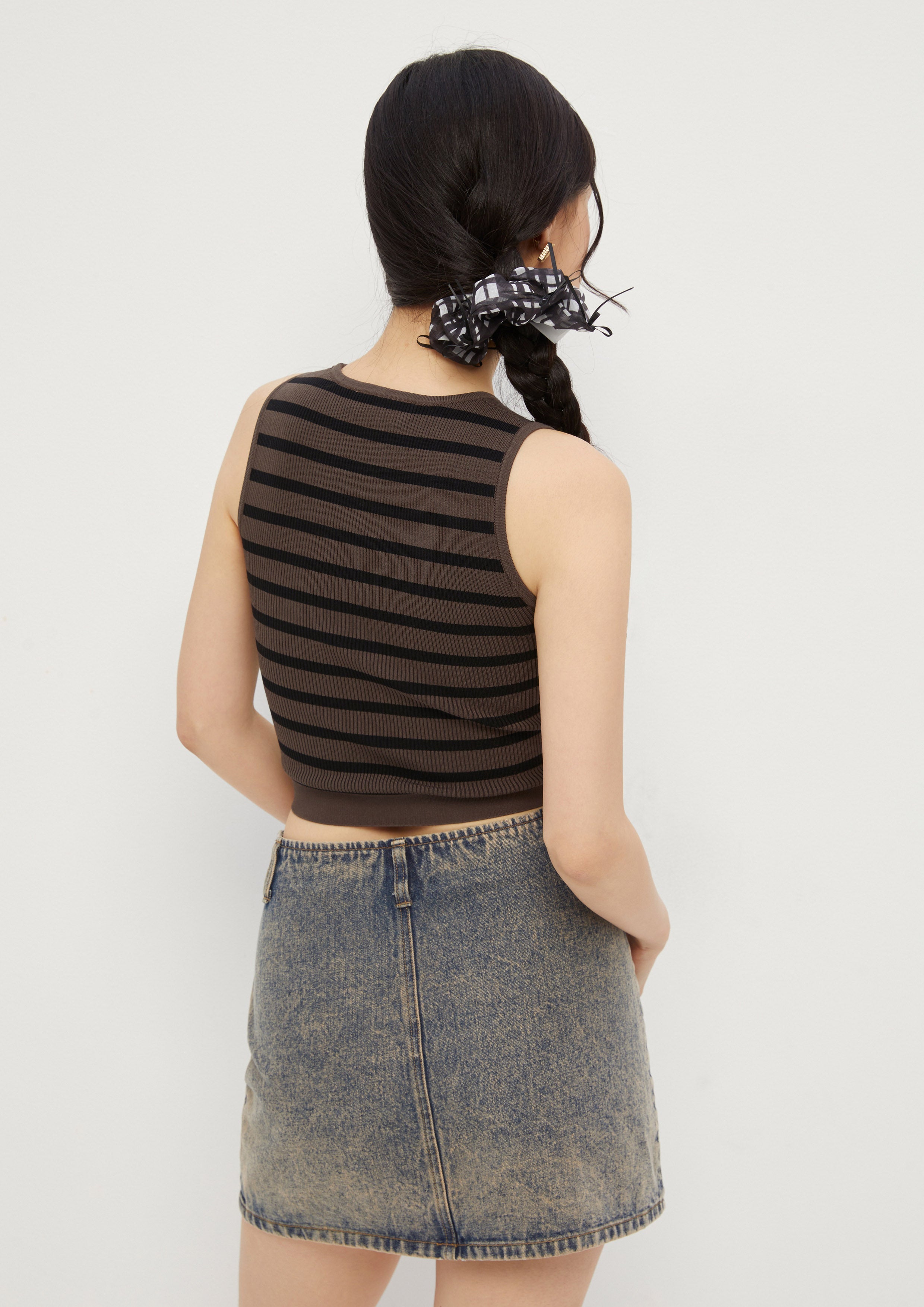 Knitted Stripe Sleeveless Top Don't Call It Cute