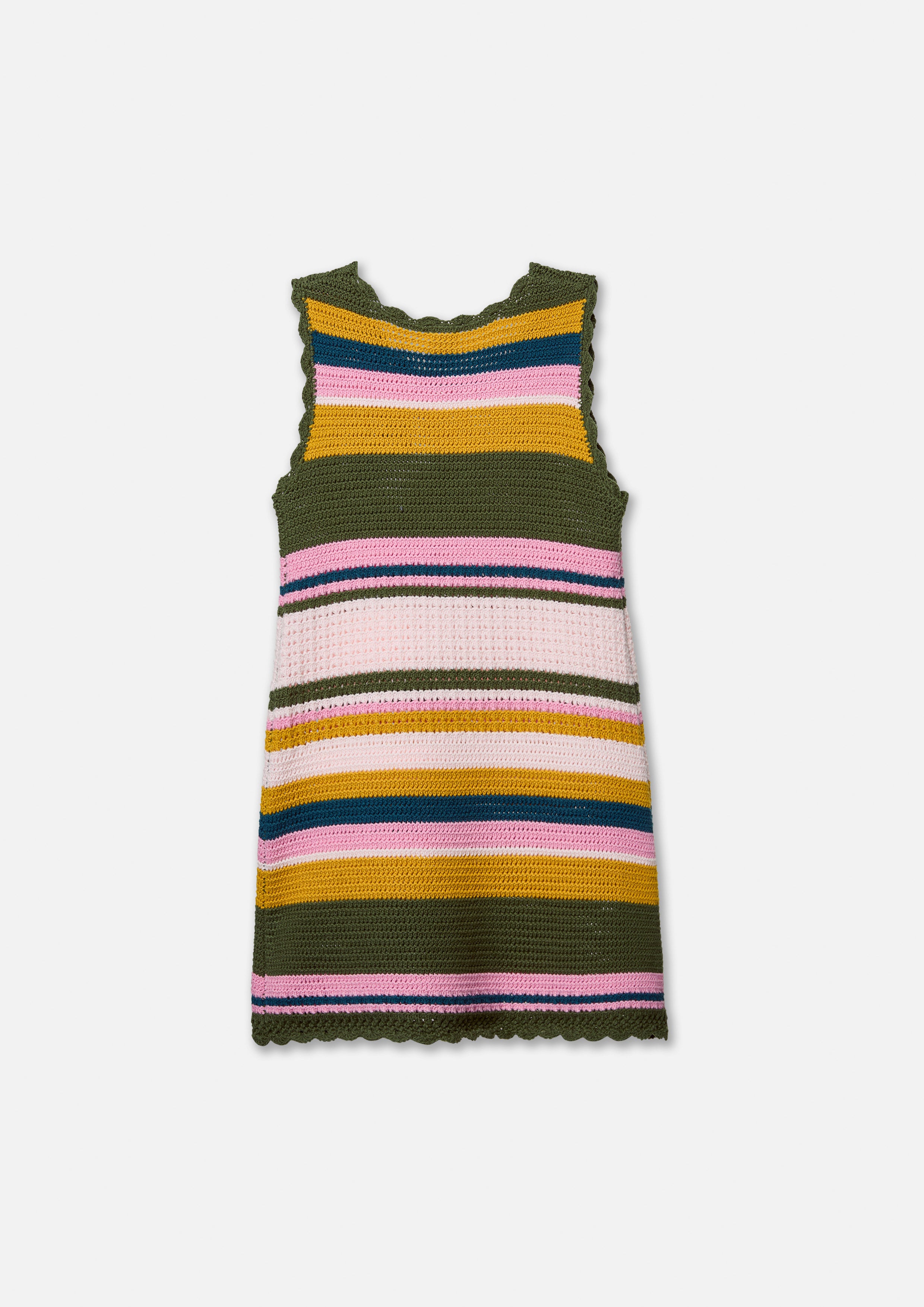 Multicolour Stripe Crochet Dress for Girls Ember Mirage