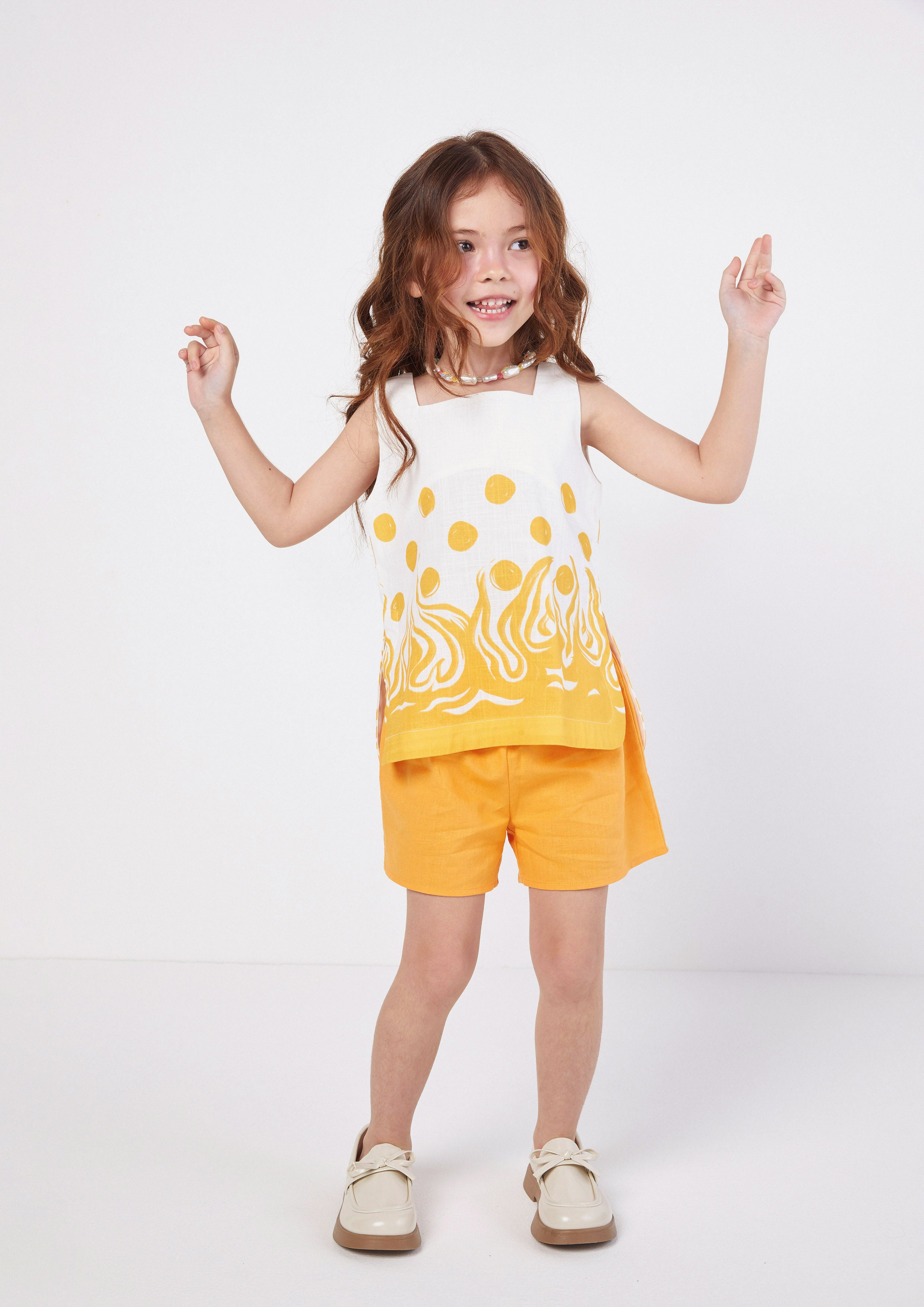Printed Sleeveless Top & Shorts Set for Girls Ember Mirage