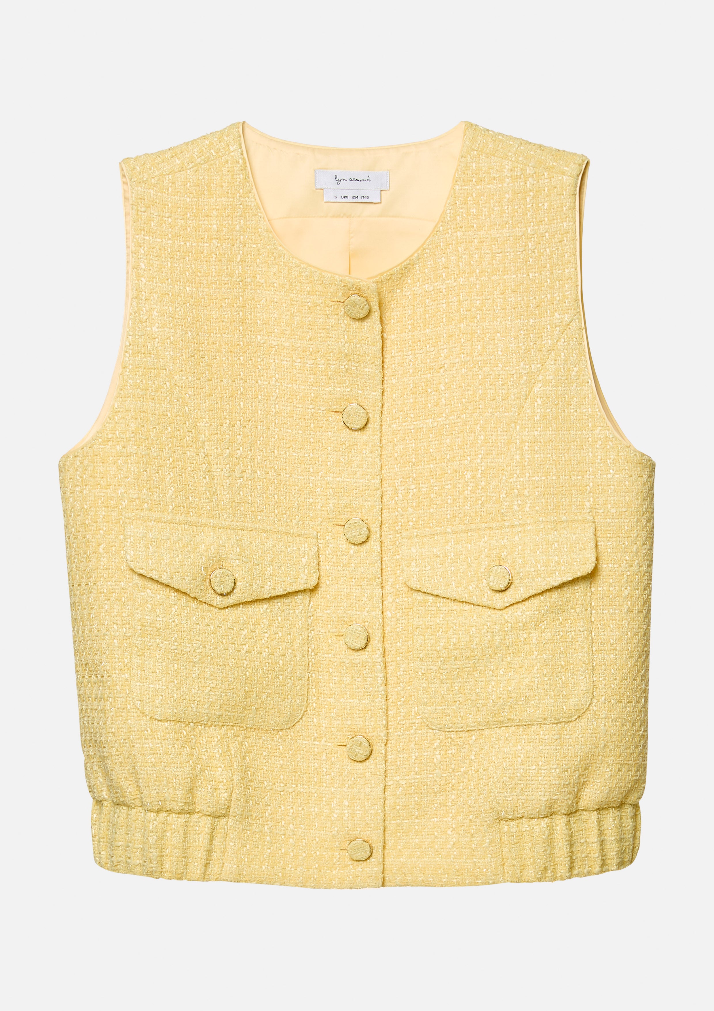Tweed Buttoned Pocket Vest Scandi Folk Art