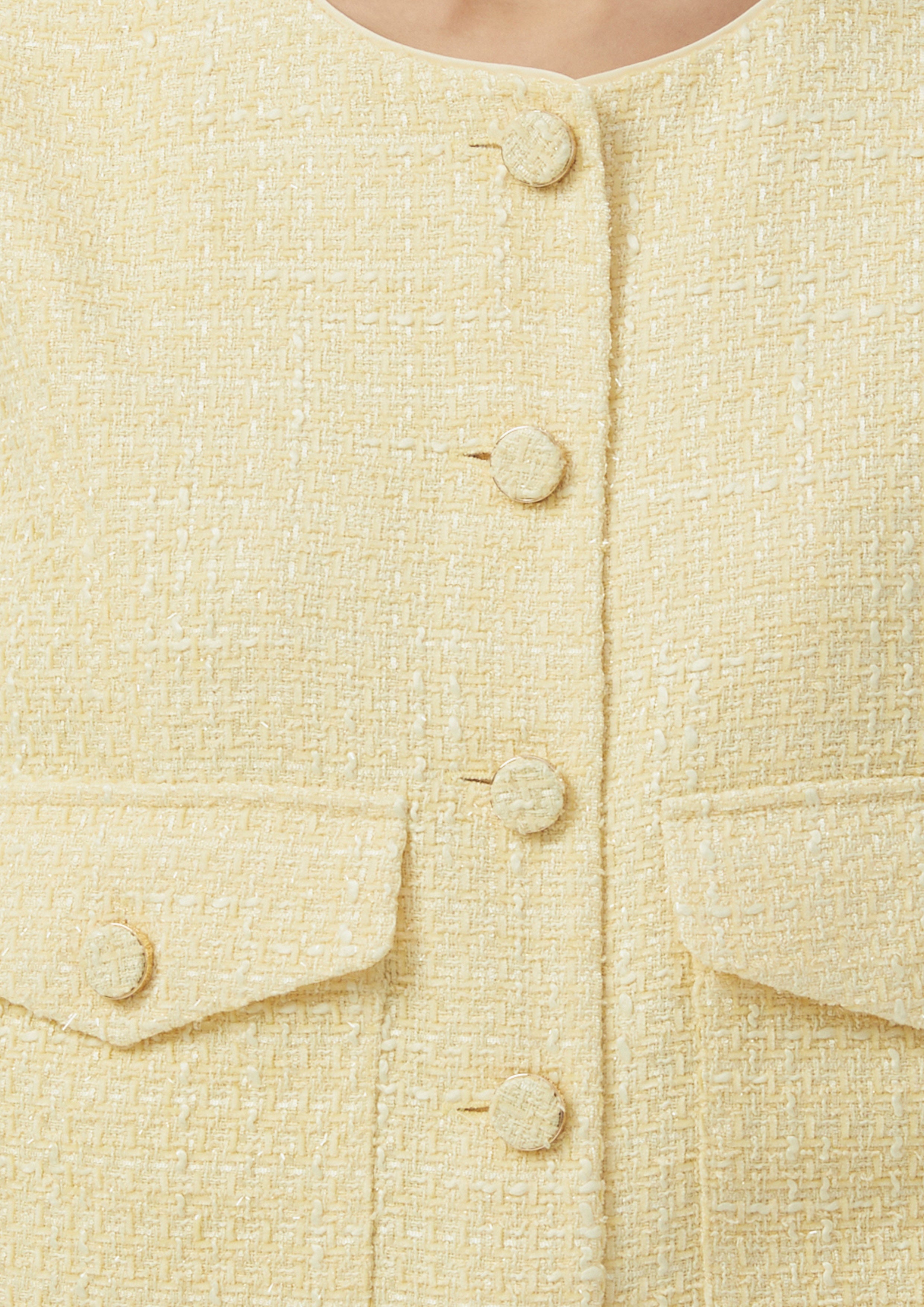 Tweed Buttoned Pocket Vest Scandi Folk Art