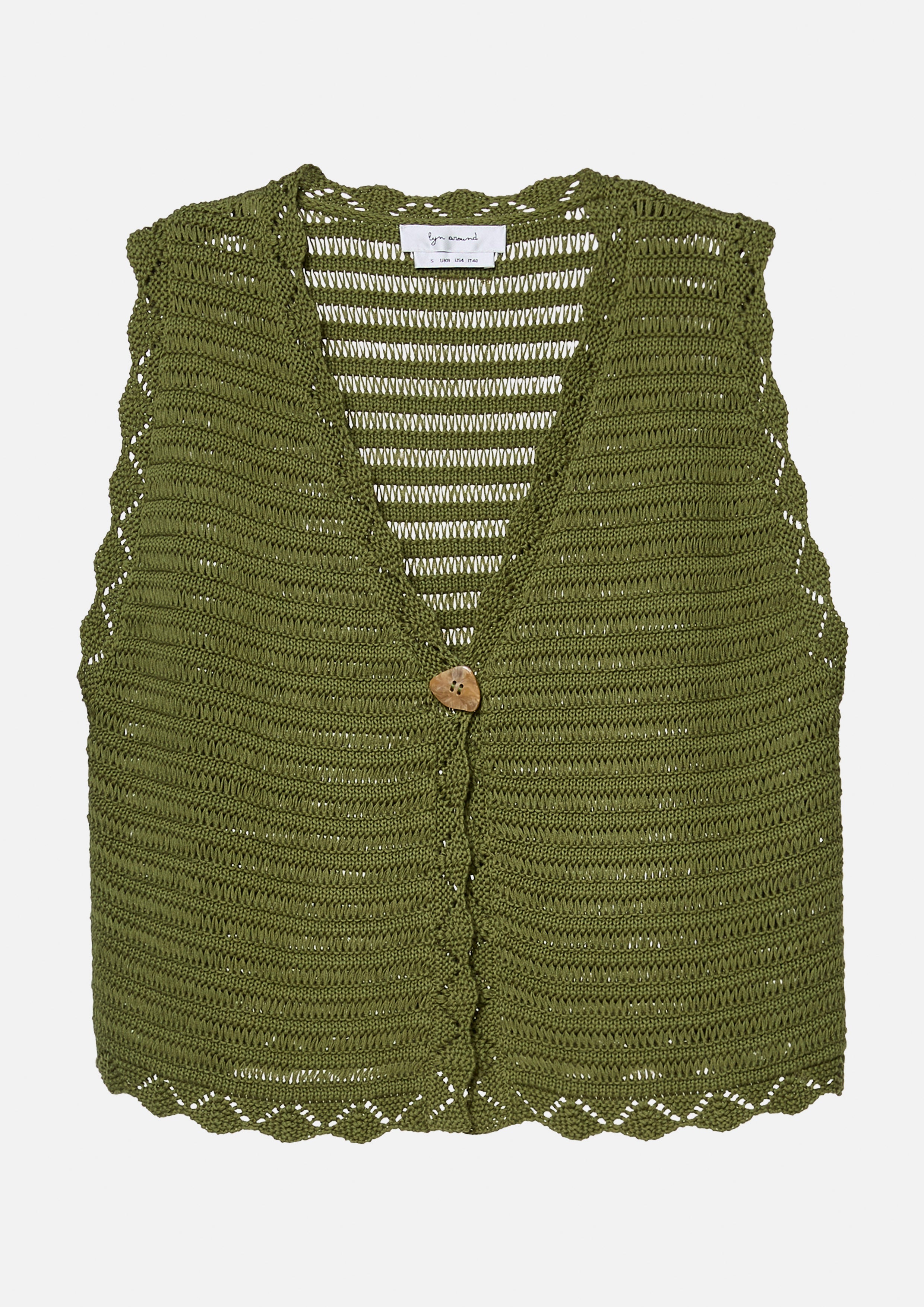 เสื้อกั๊ก ถักไหมพรม ลายคลื่น Folk Bloom