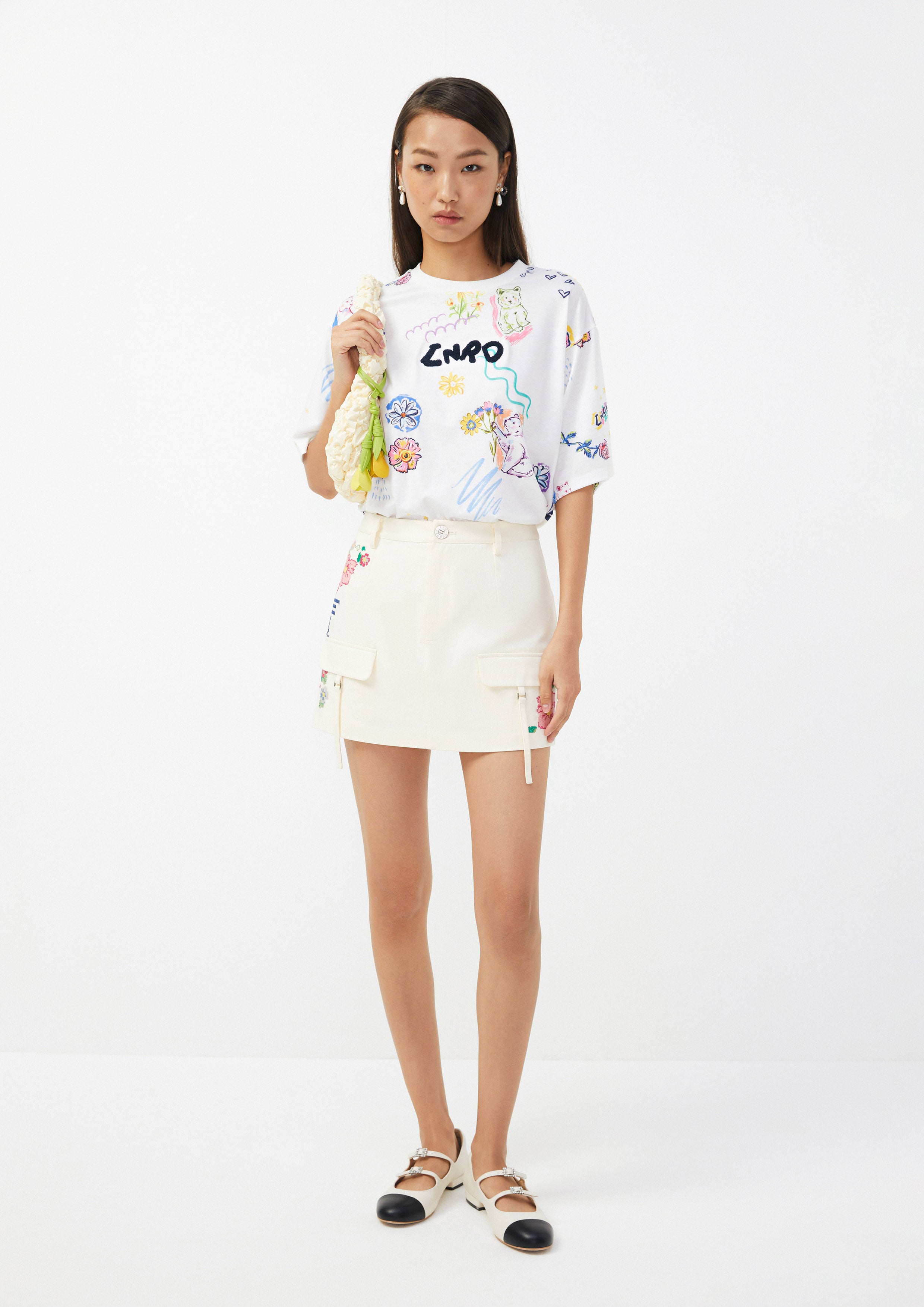 Playful Sketch Print Oversized T-Shirt The Wild Spirit