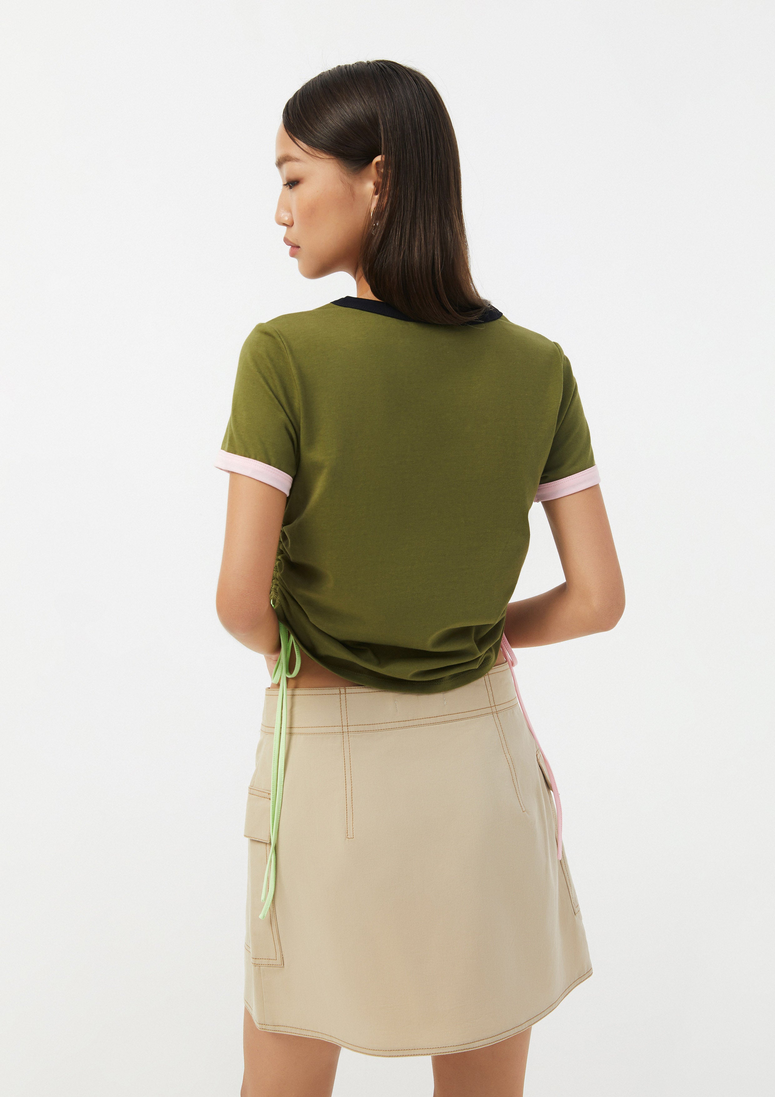 Cat Graphic Ruched Crop Top