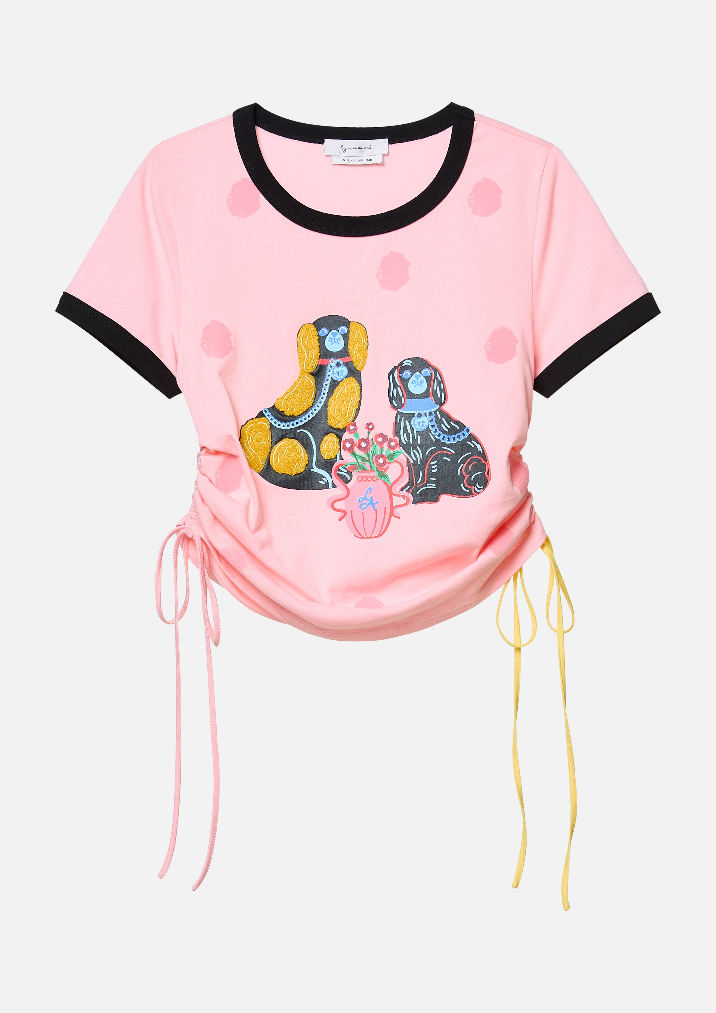 Dog Graphic Ruched Crop Top