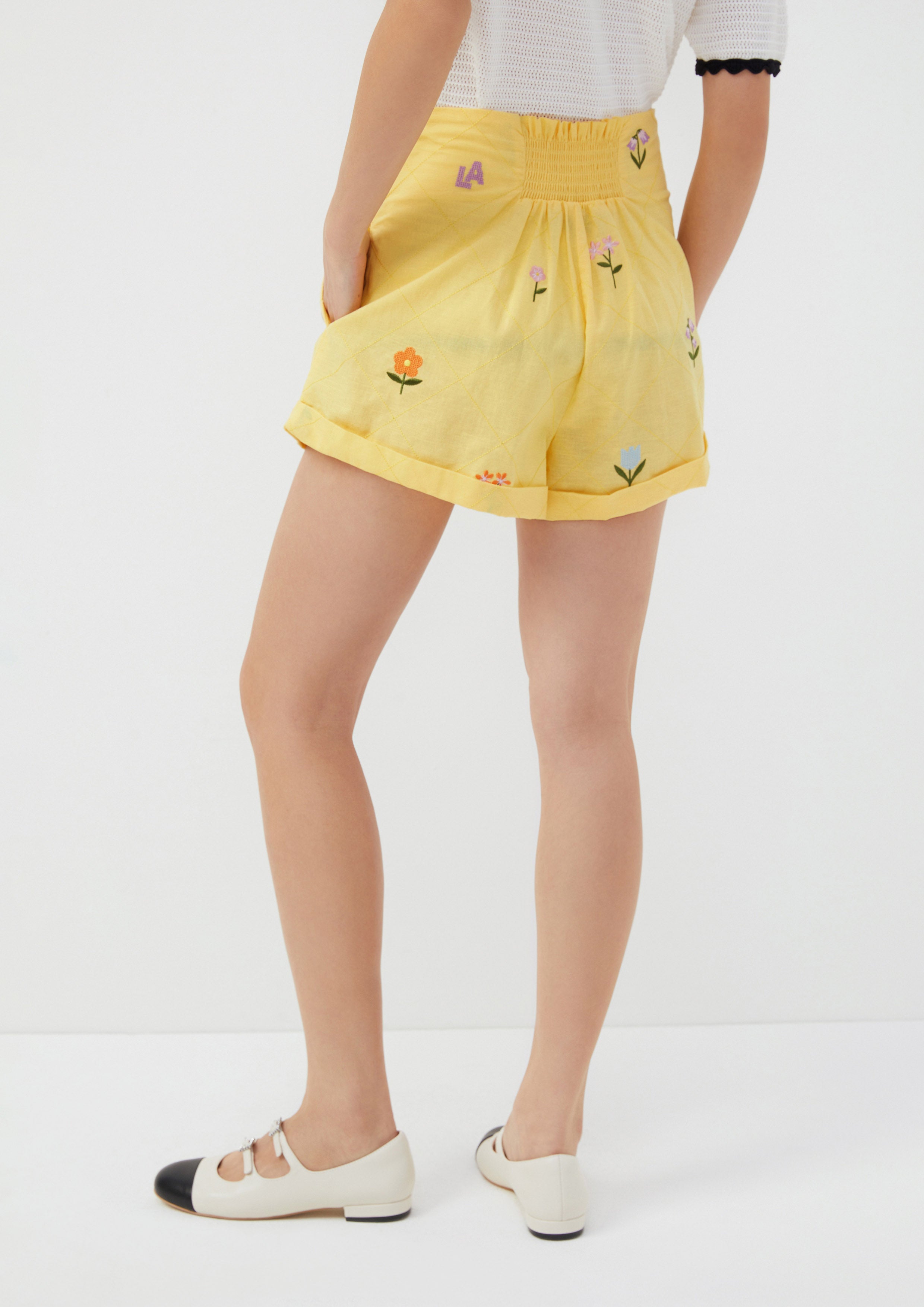 Garden Embroidered Shorts Folk Bloom
