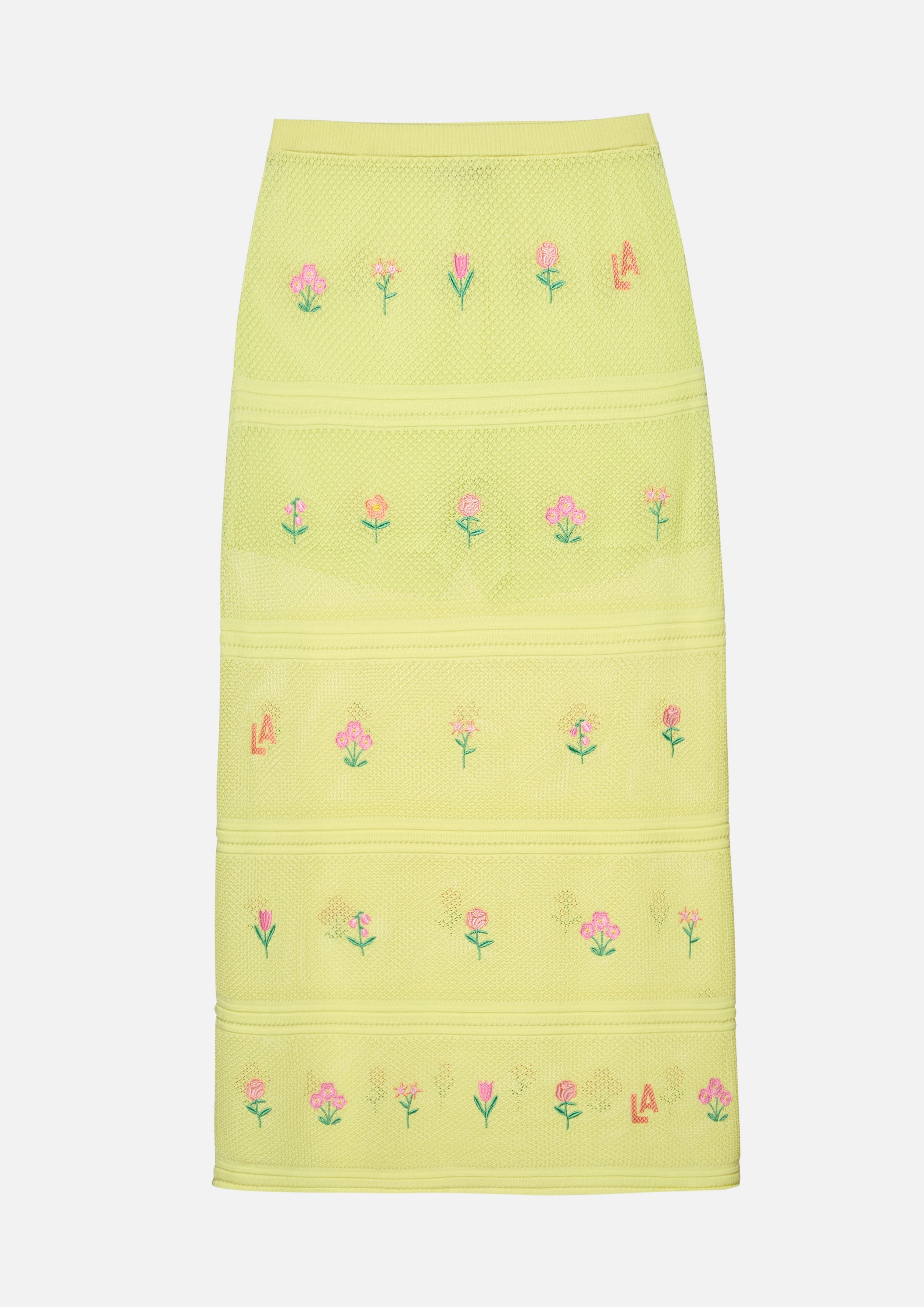 กระโปรง ผ้าถัก ปักลายดอกไม้ Folk Bloom