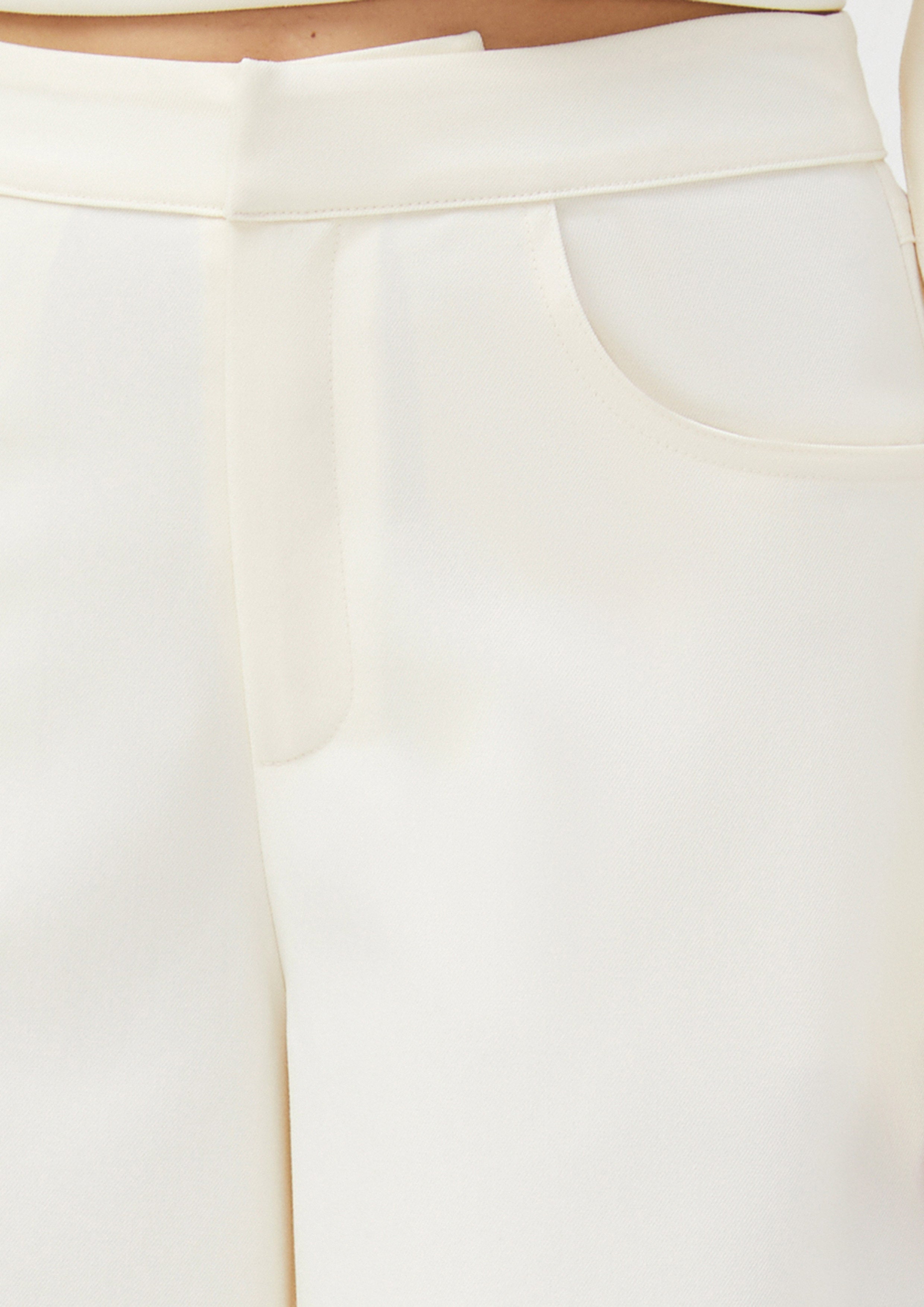 Wide-Leg Trousers with Leaf Embroidery Hem Scandi Folk Art