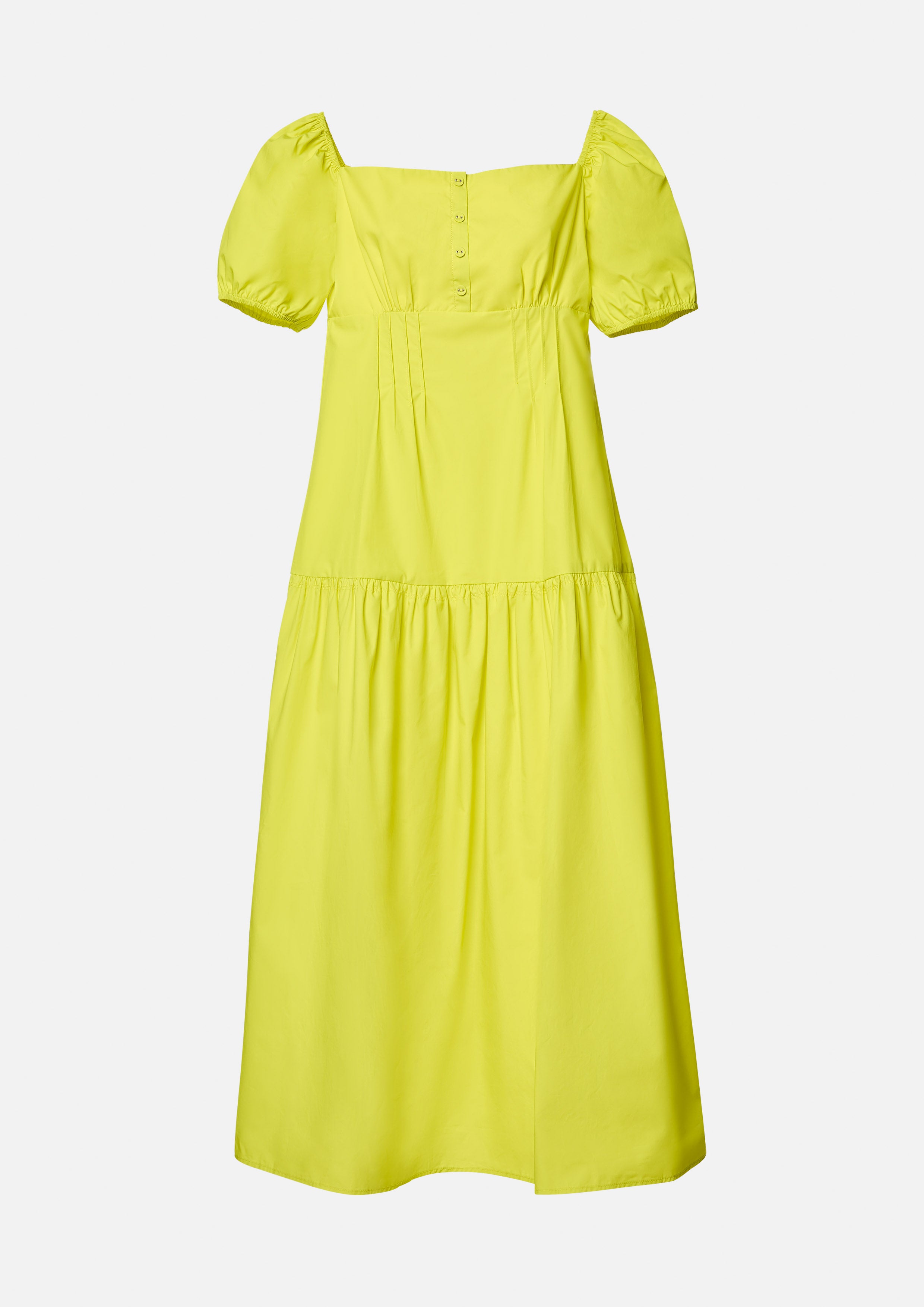 Pleated Empire Waist Puff Sleeve Dress Ember Mirage