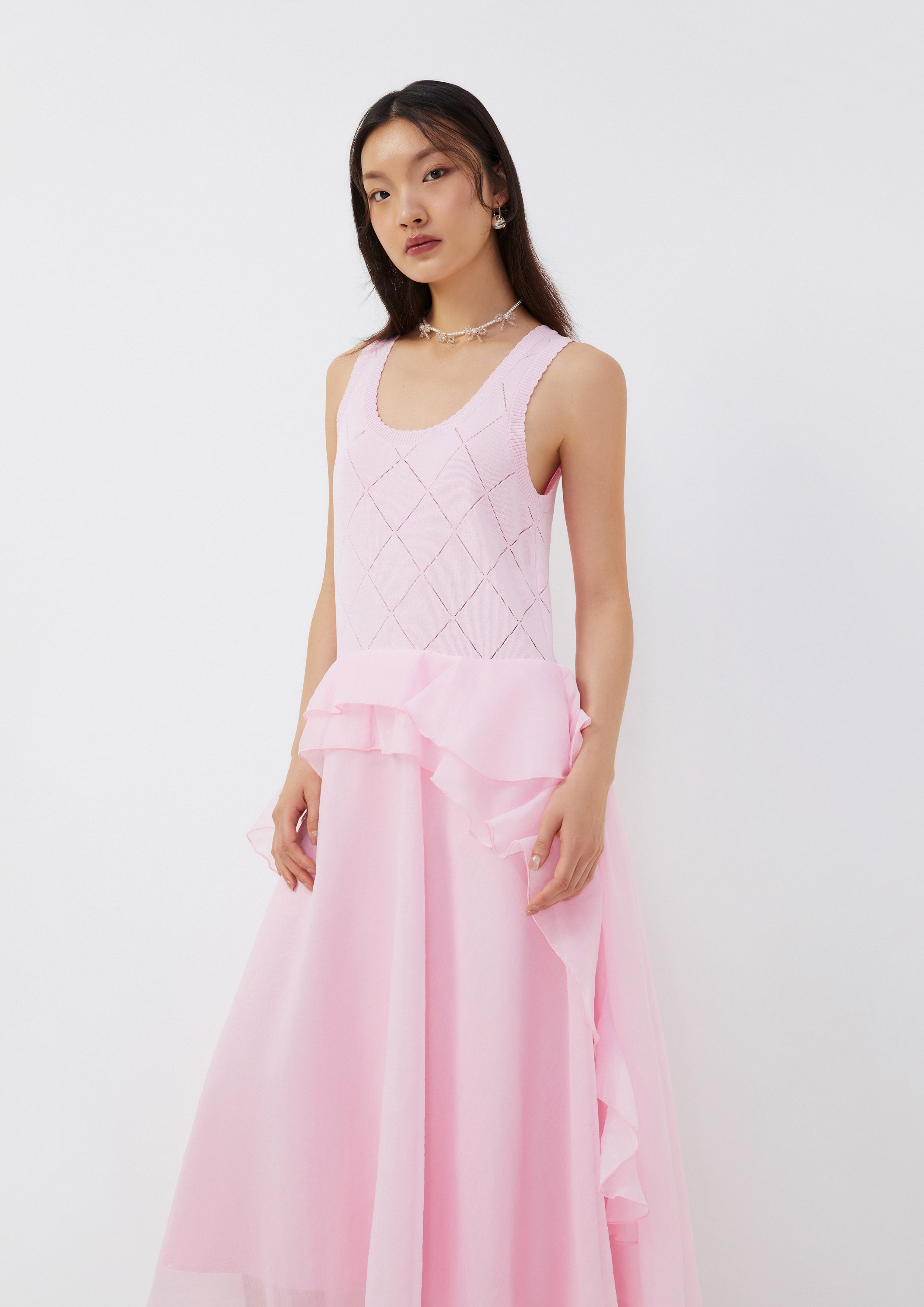 Sleeveless Layered Ruffle Dress Folk Bloom