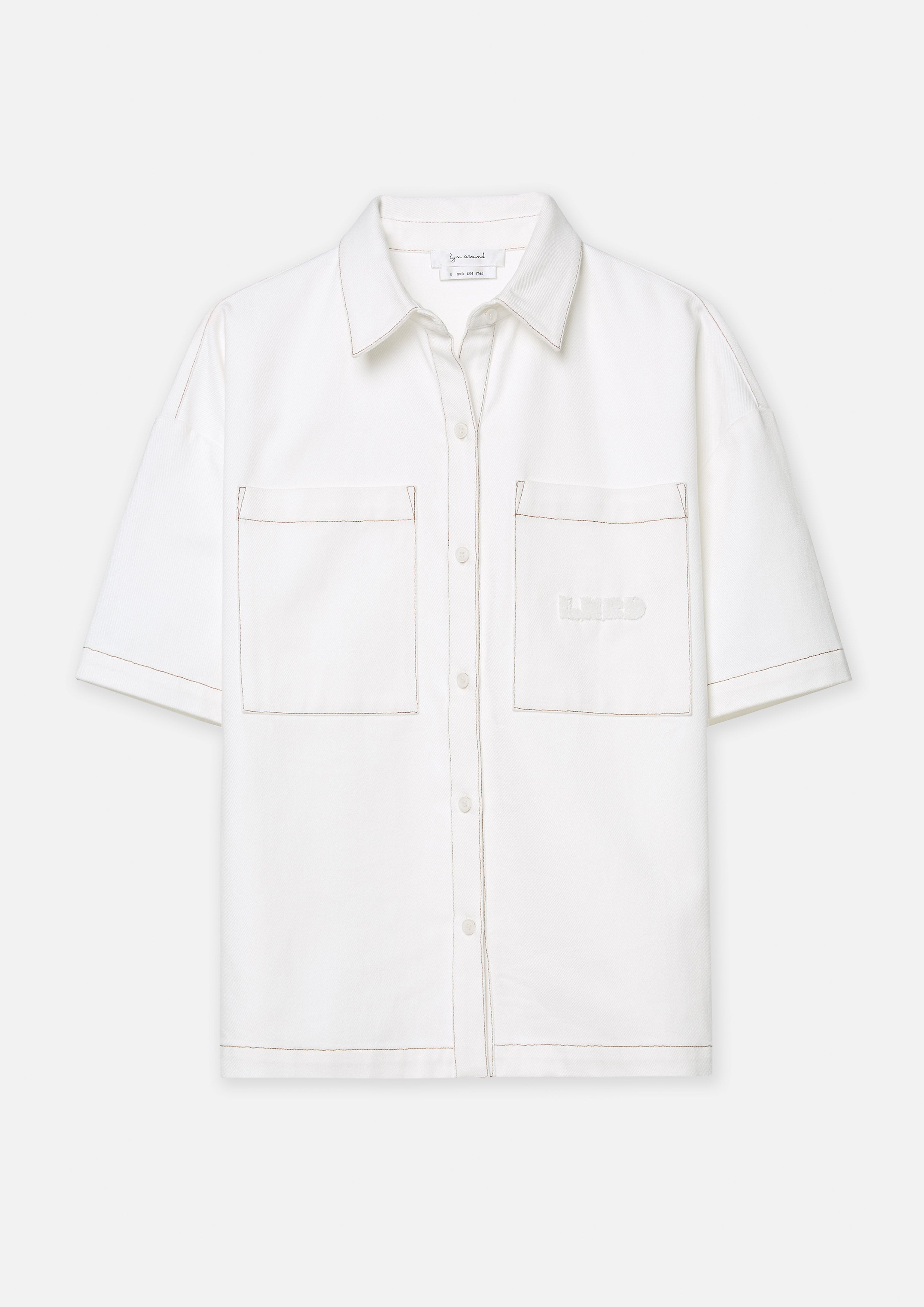 Stitching Short Sleeve Shirt Adventure Awaits