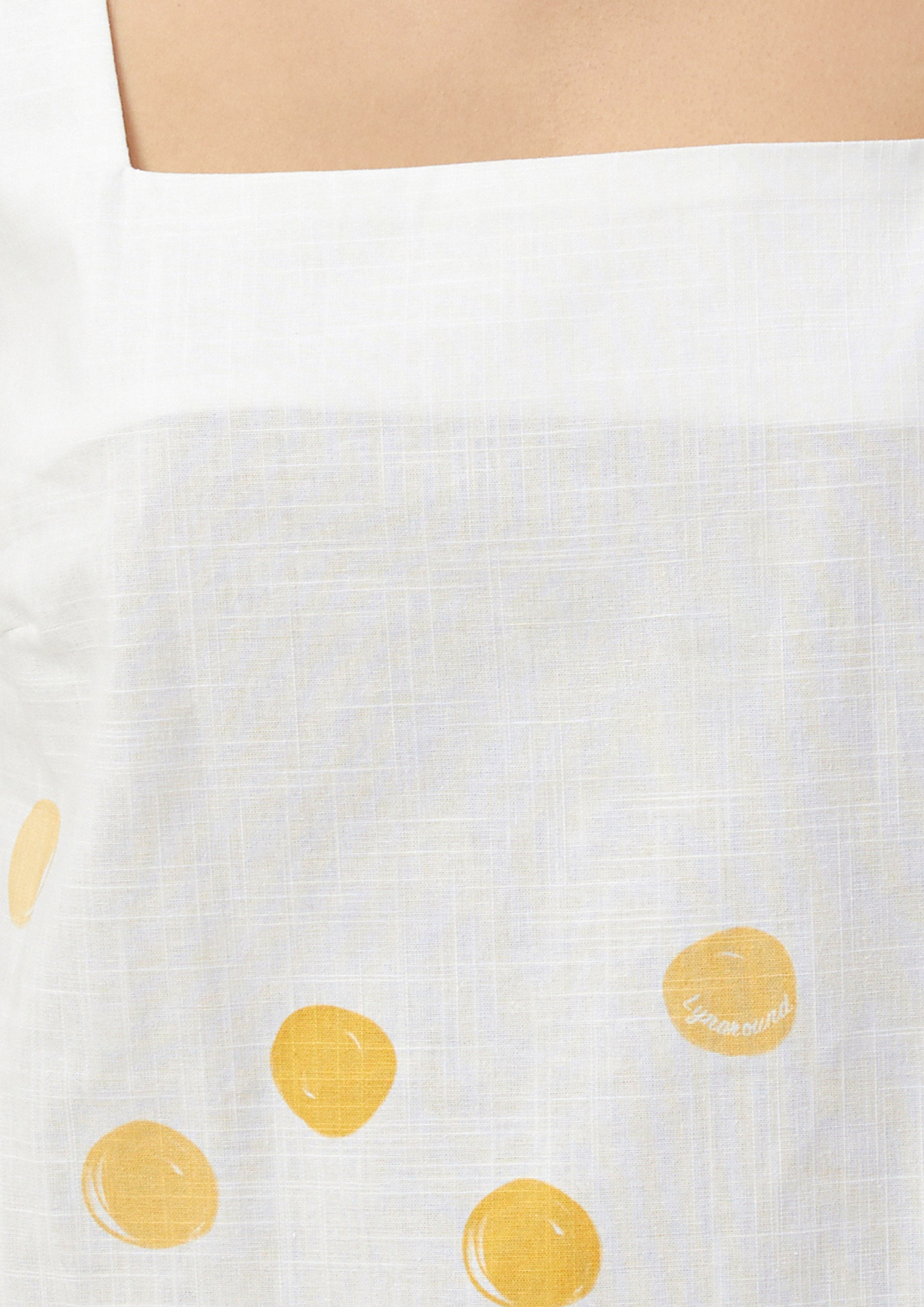 Flame Dot Printed Square Neck Top Ember Mirage