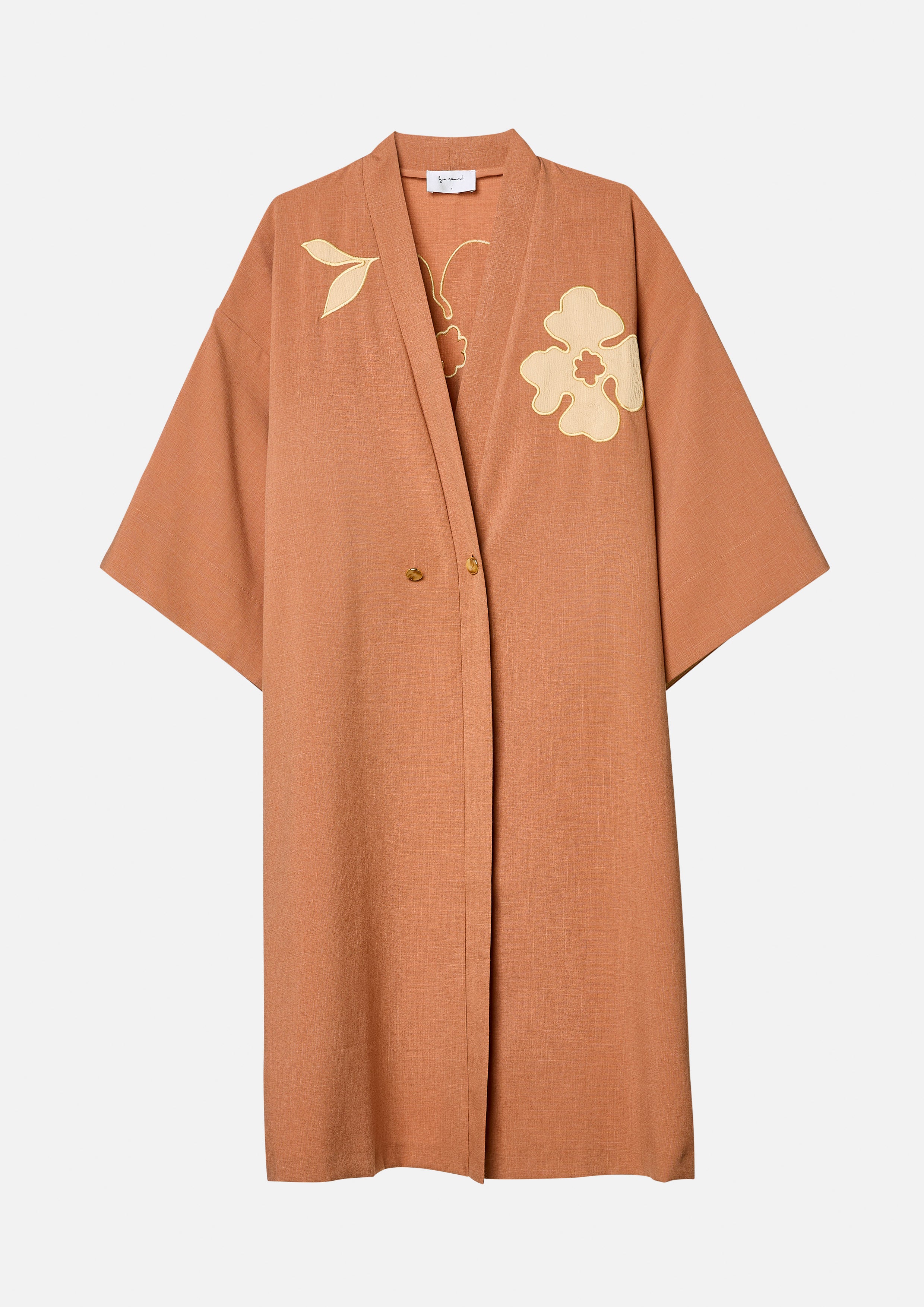 เสื้อคลุม ทรงกิโมโน แต่งลายดอกไม้ Ember Mirage