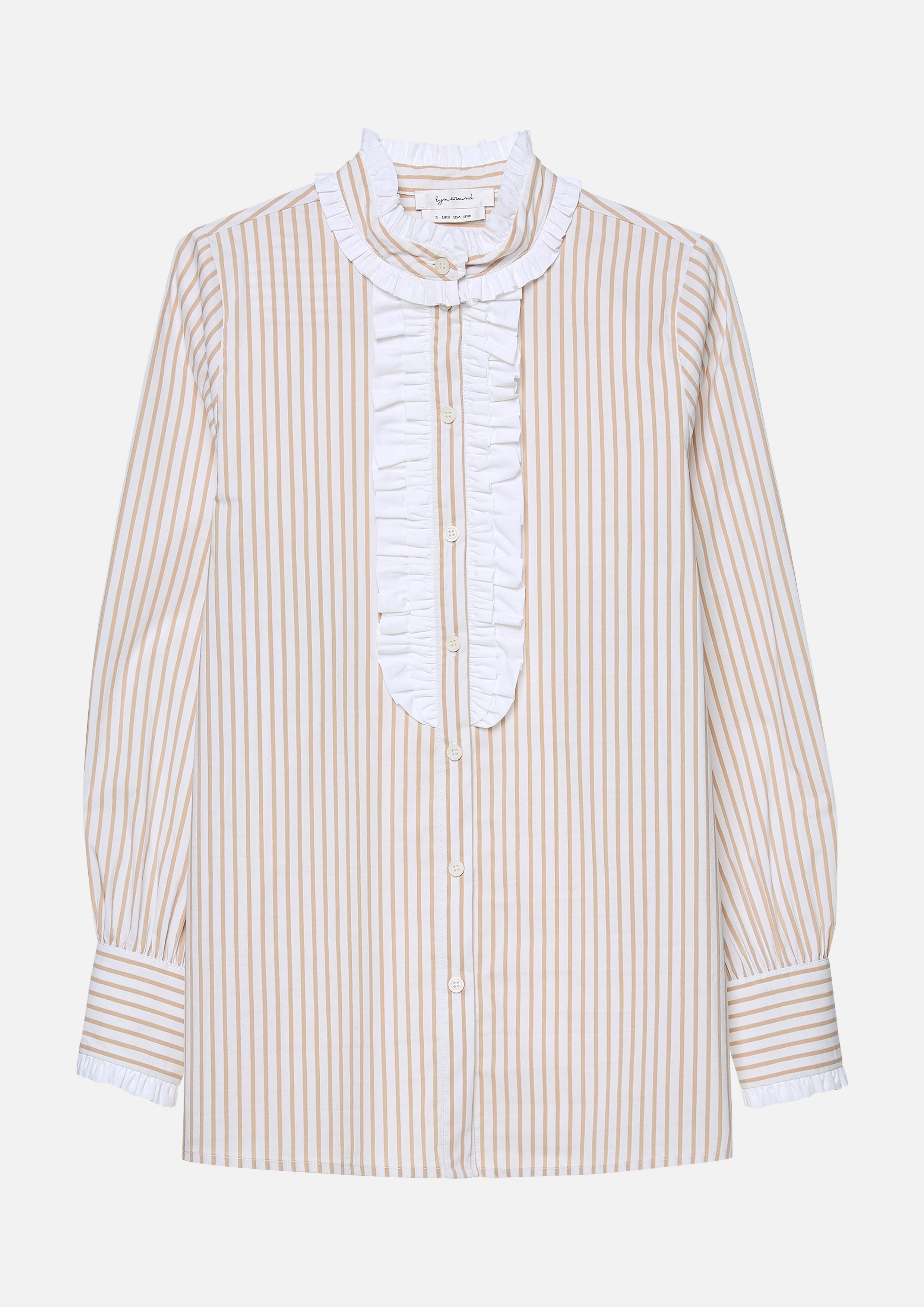 เสื้อแขนยาวลายทางคอเสื้อแต่งระบาย คอลเลกชัน White Horizon