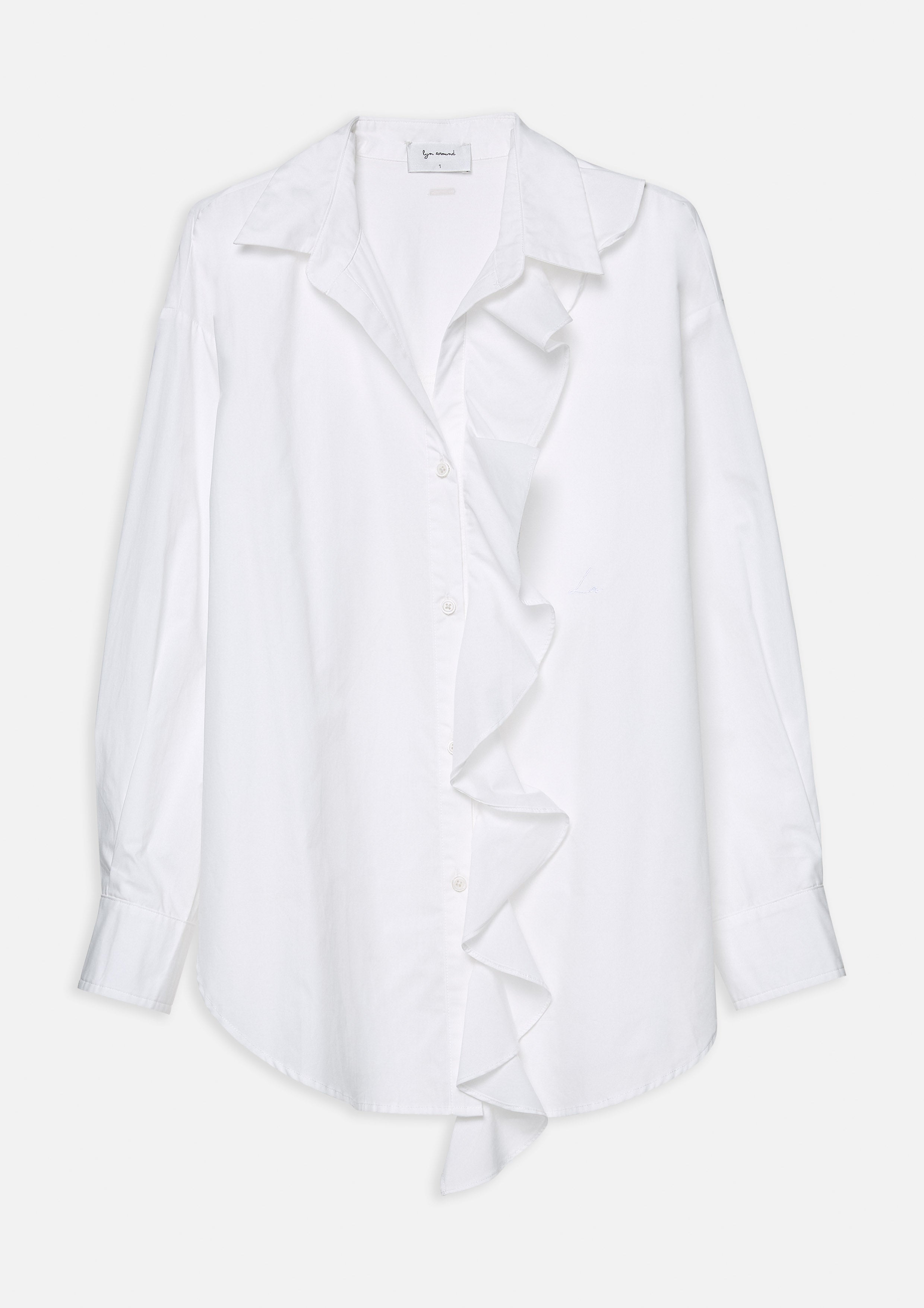 เสื้อแขนยาวแต่งผ้ารัฟเฟิลระบาย คอลเลกชัน White Horizon