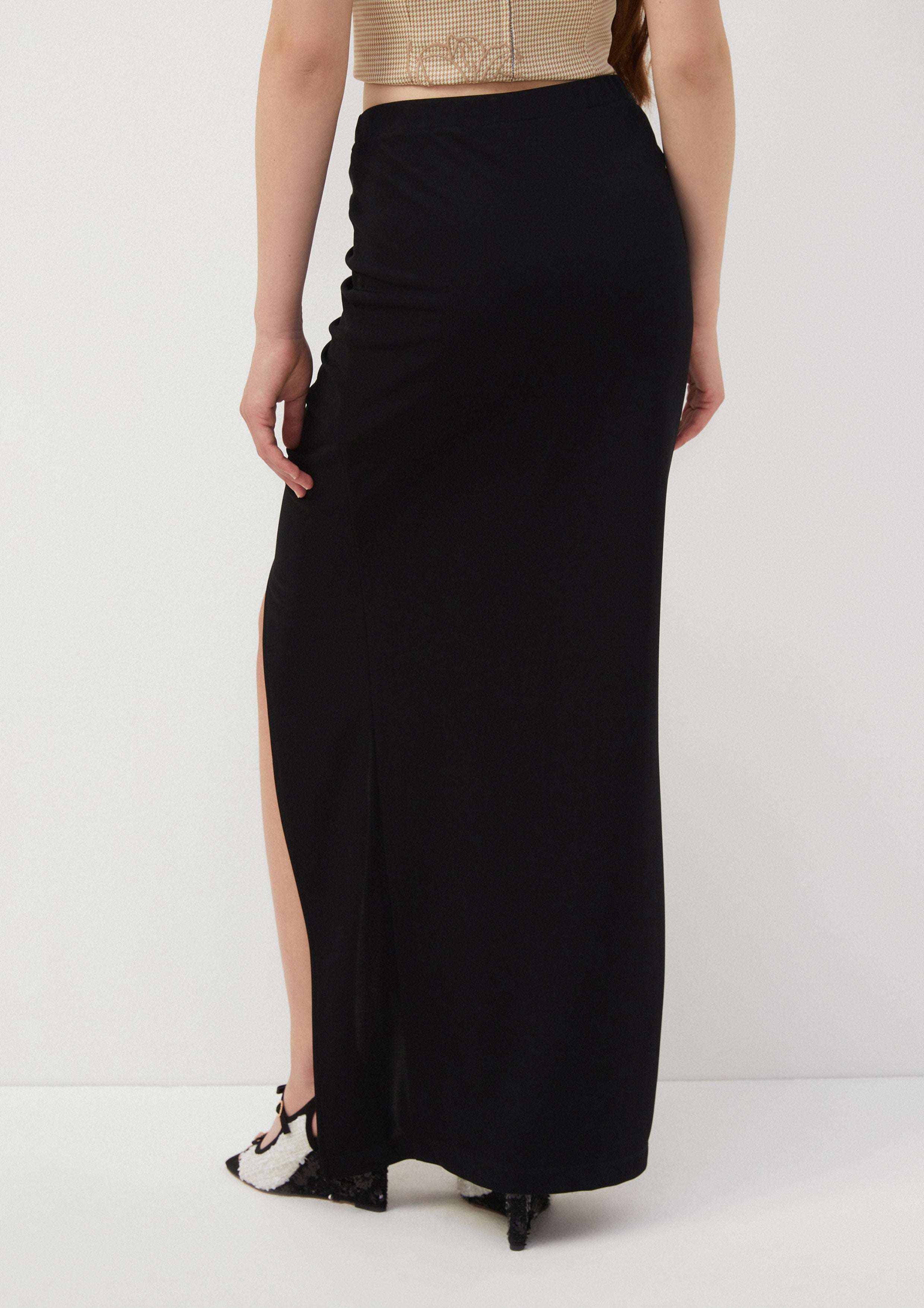 Ruched Butterfly Accent Maxi Skirt Butterfly Glimmer