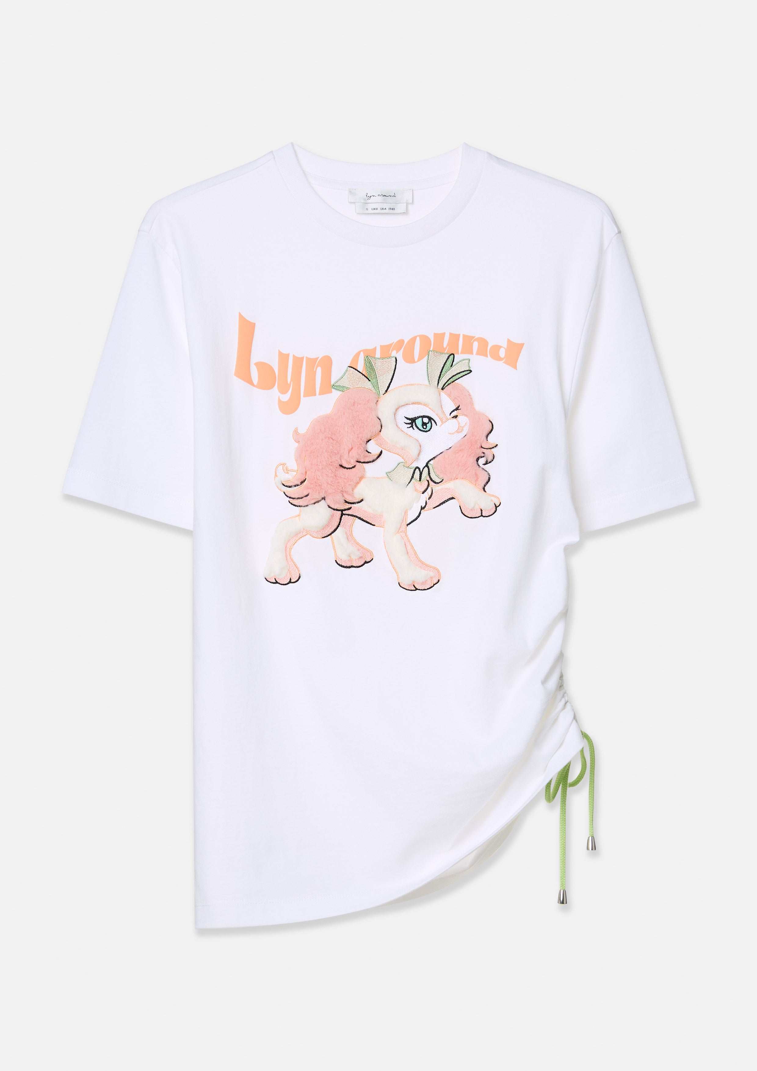 เสื้อยืด พิมพ์ลายพุดเดิ้ล แต่งเชือกผูกข้าง Tartan Lover