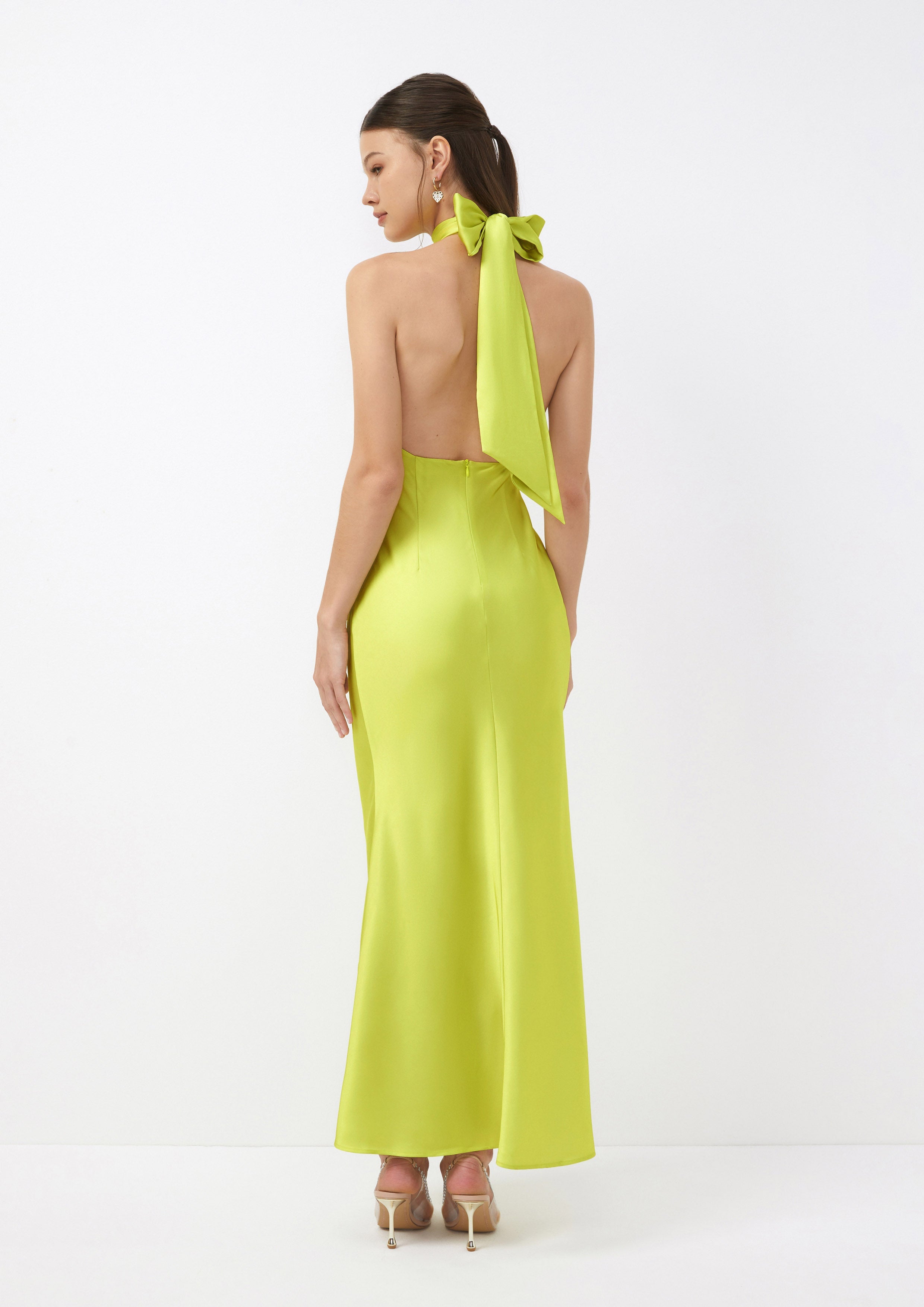 Floral Halter Satin Gown Living Life In Full Bloom