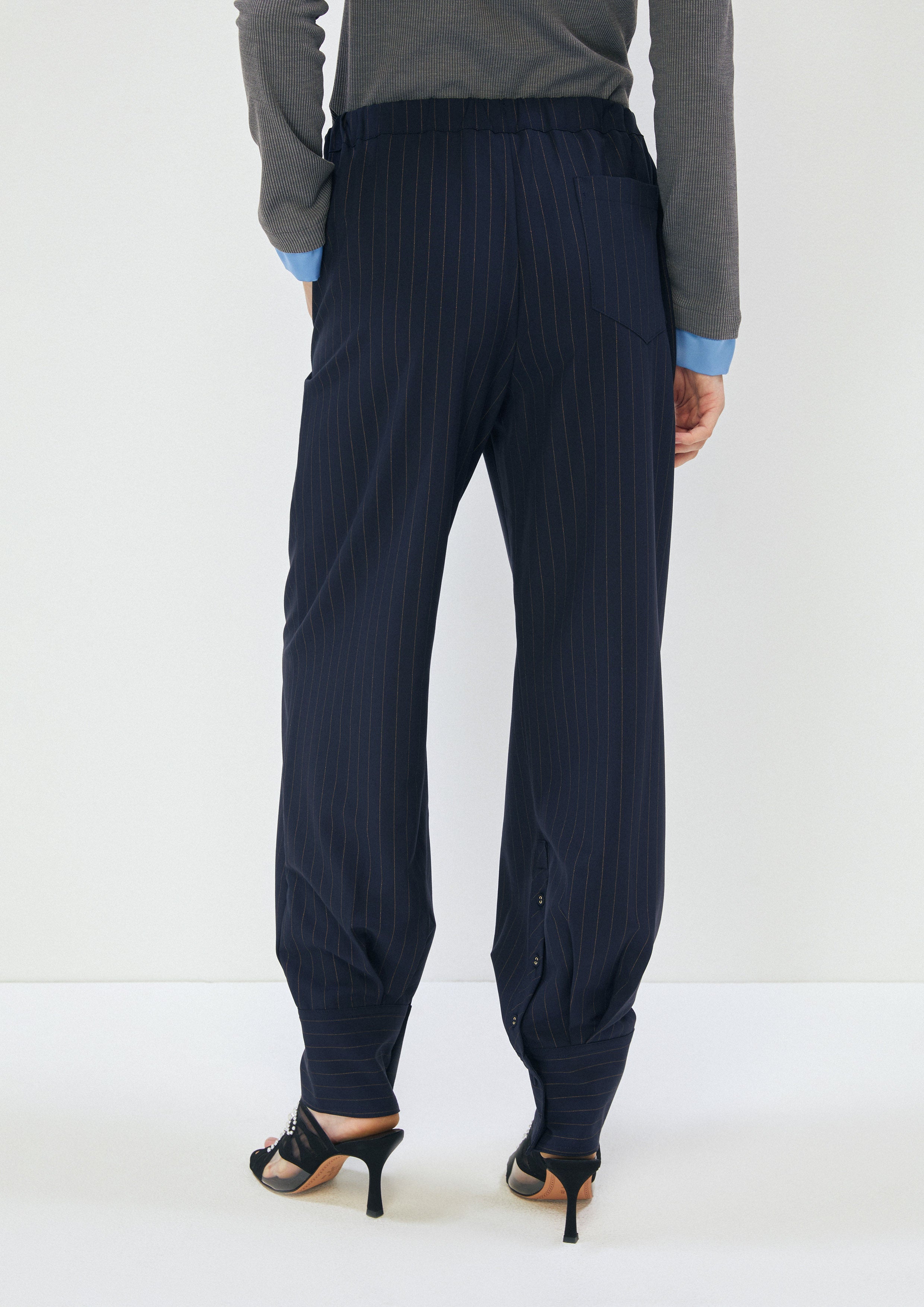 Pinstripe Cuffed Trousers