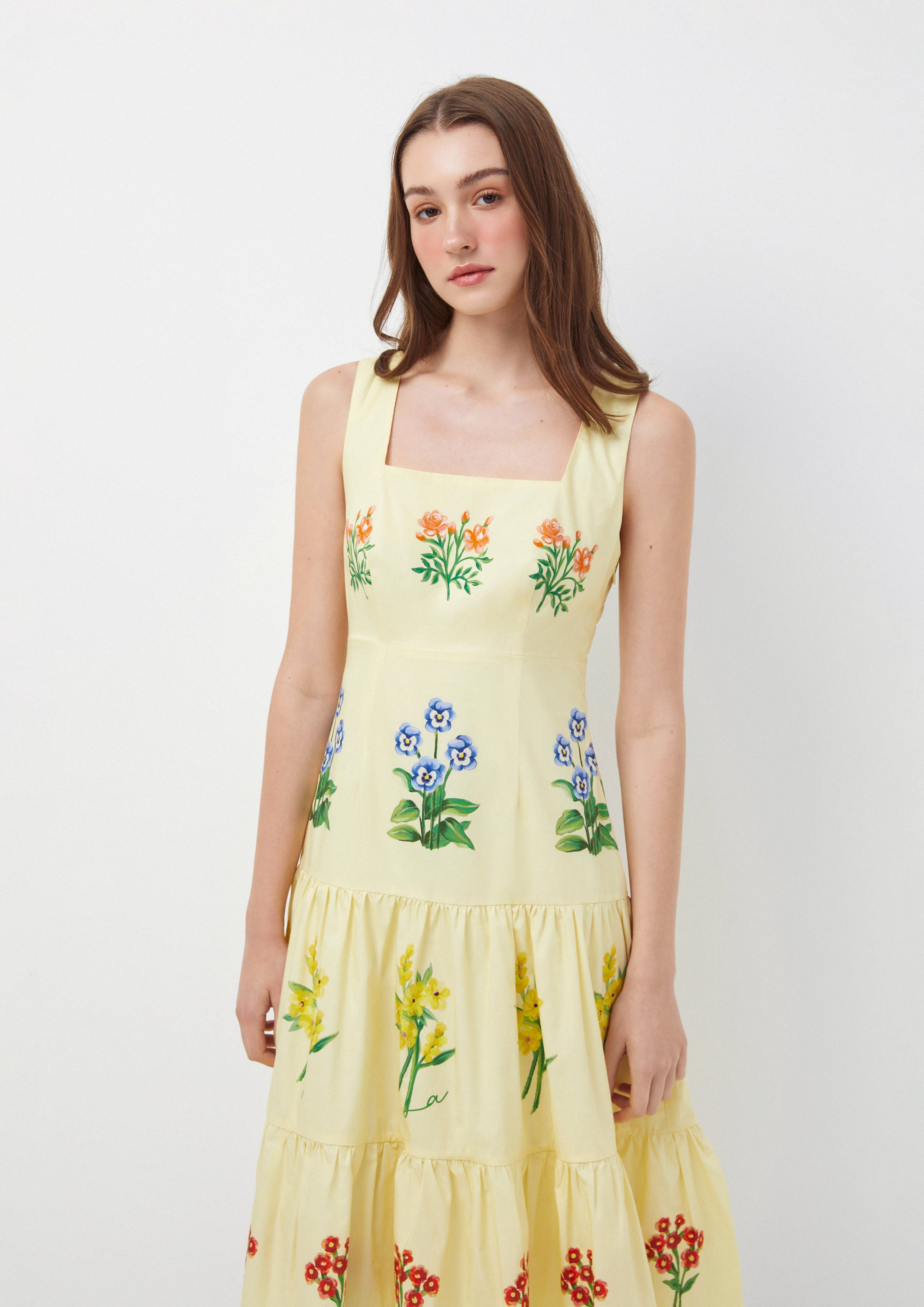Botanical Tiered Midi Dress Time To Grown Up