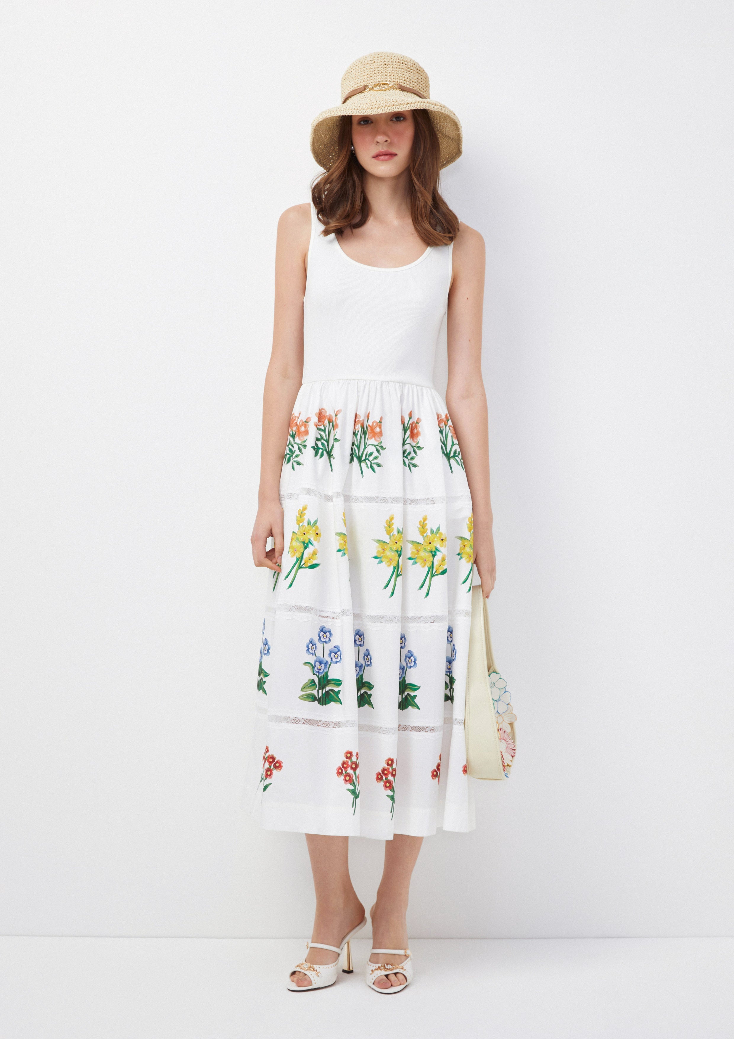 Sleeveless Floral Panelled Dress Time To Grown Up