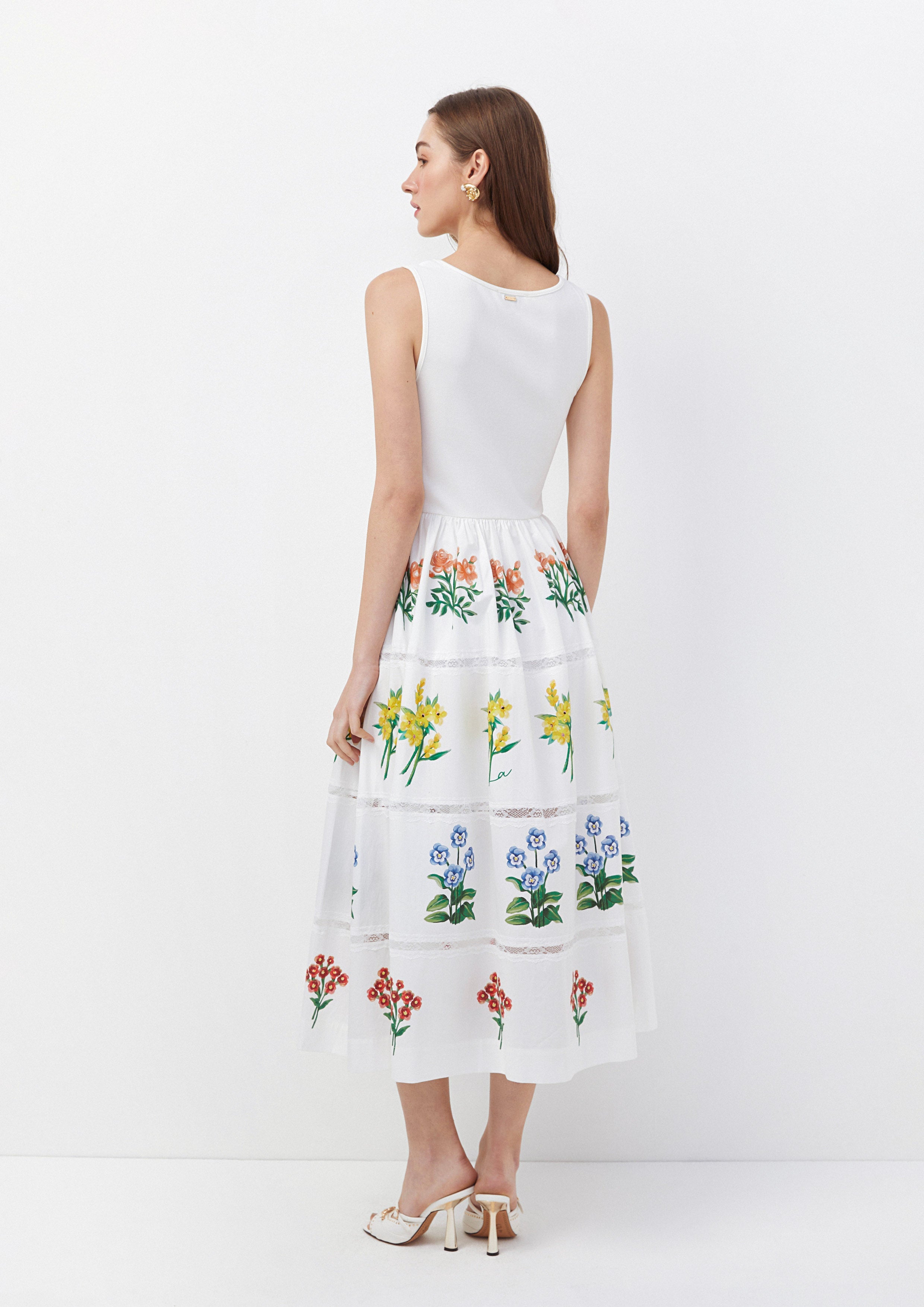 Sleeveless Floral Panelled Dress Time To Grown Up