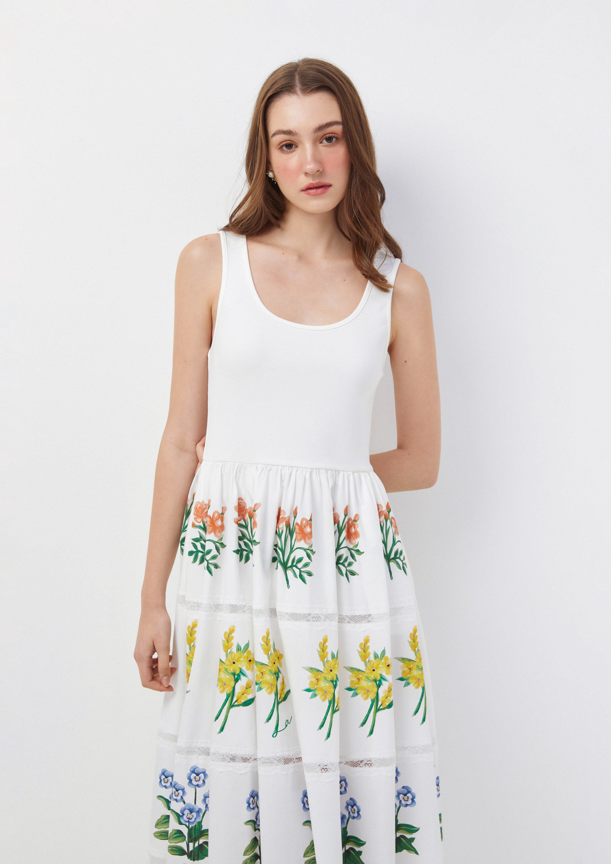 Sleeveless Floral Panelled Dress Time To Grown Up