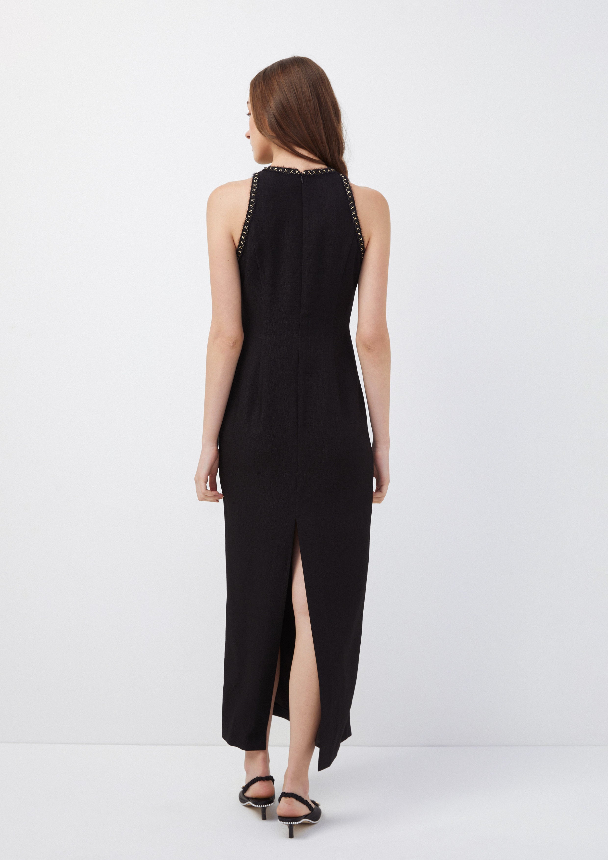 Stitch Trimmed Fitted Midi Dress Time To Grown Up