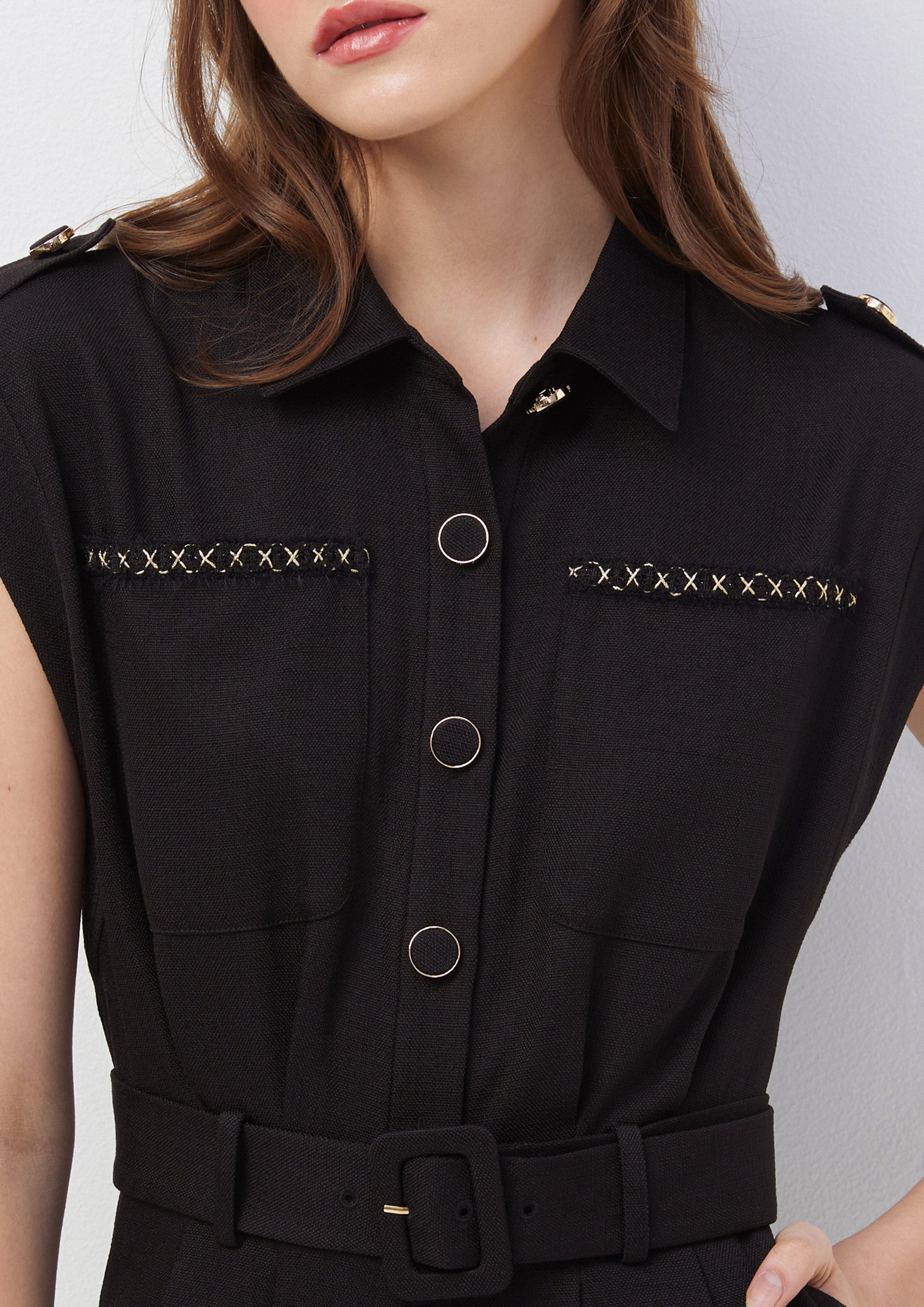 จั๊มป์สูท แขนกุด แต่งเข็มขัด Time To Grown Up