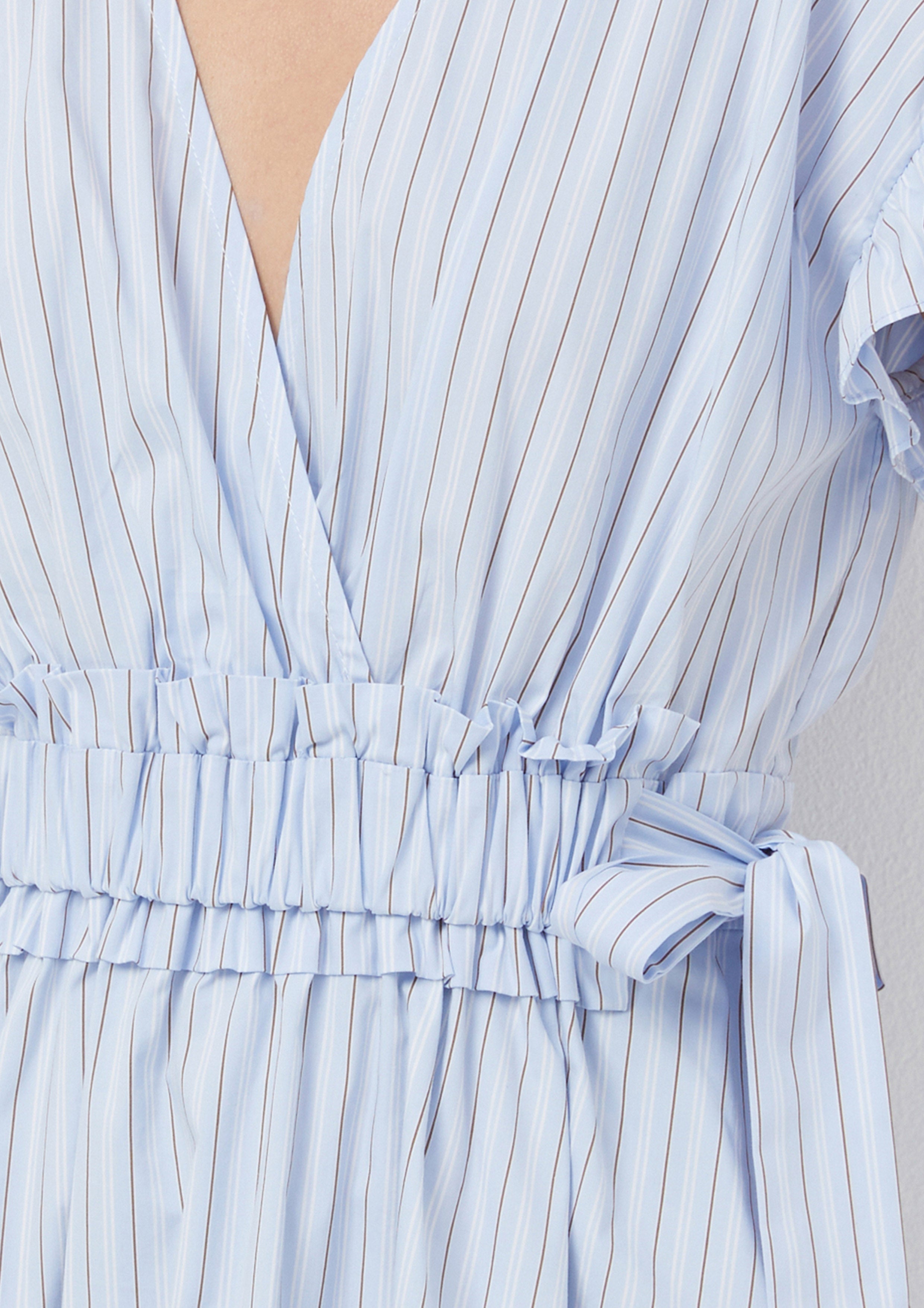 Ruffle Tie-Waist Stripe Mini Dress Margot's Summer Field